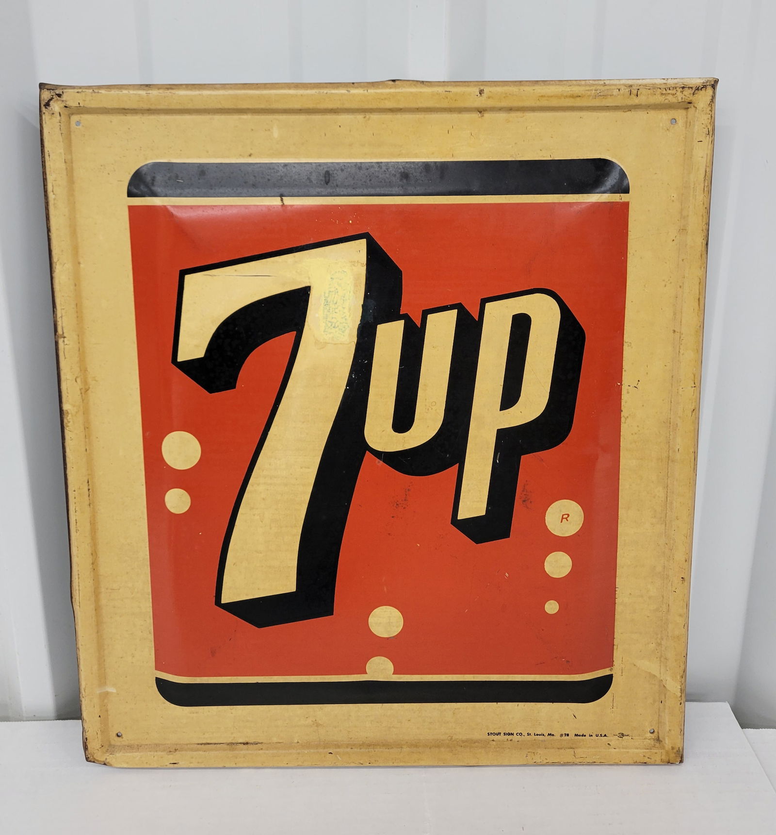 7Up Embossed Single Sided Tin Sign (1 of 2)