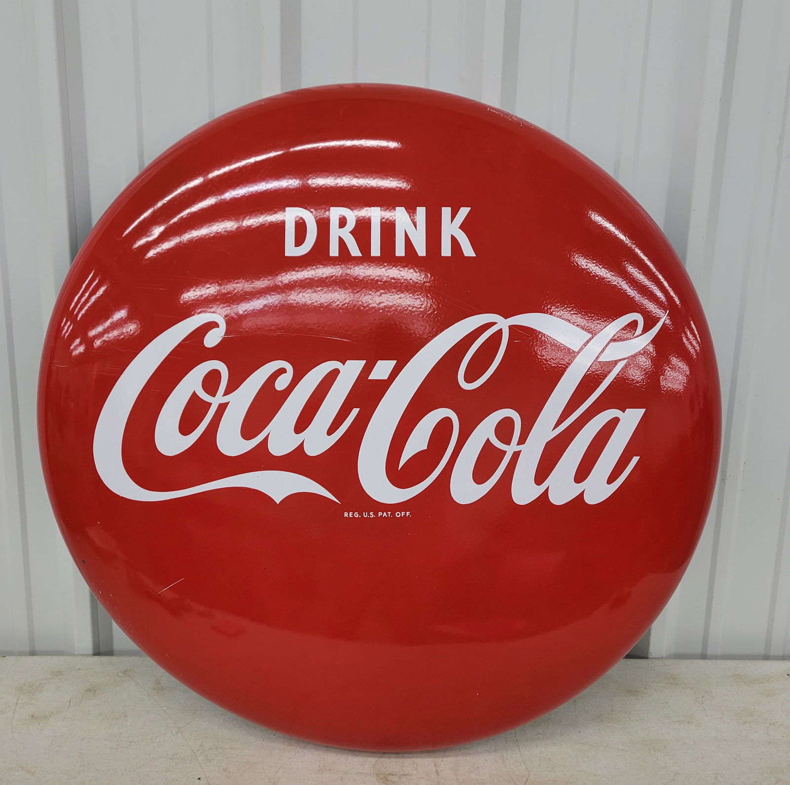 Drink Coca Cola Single Sided Porcelain Button Sign (1 of 2)