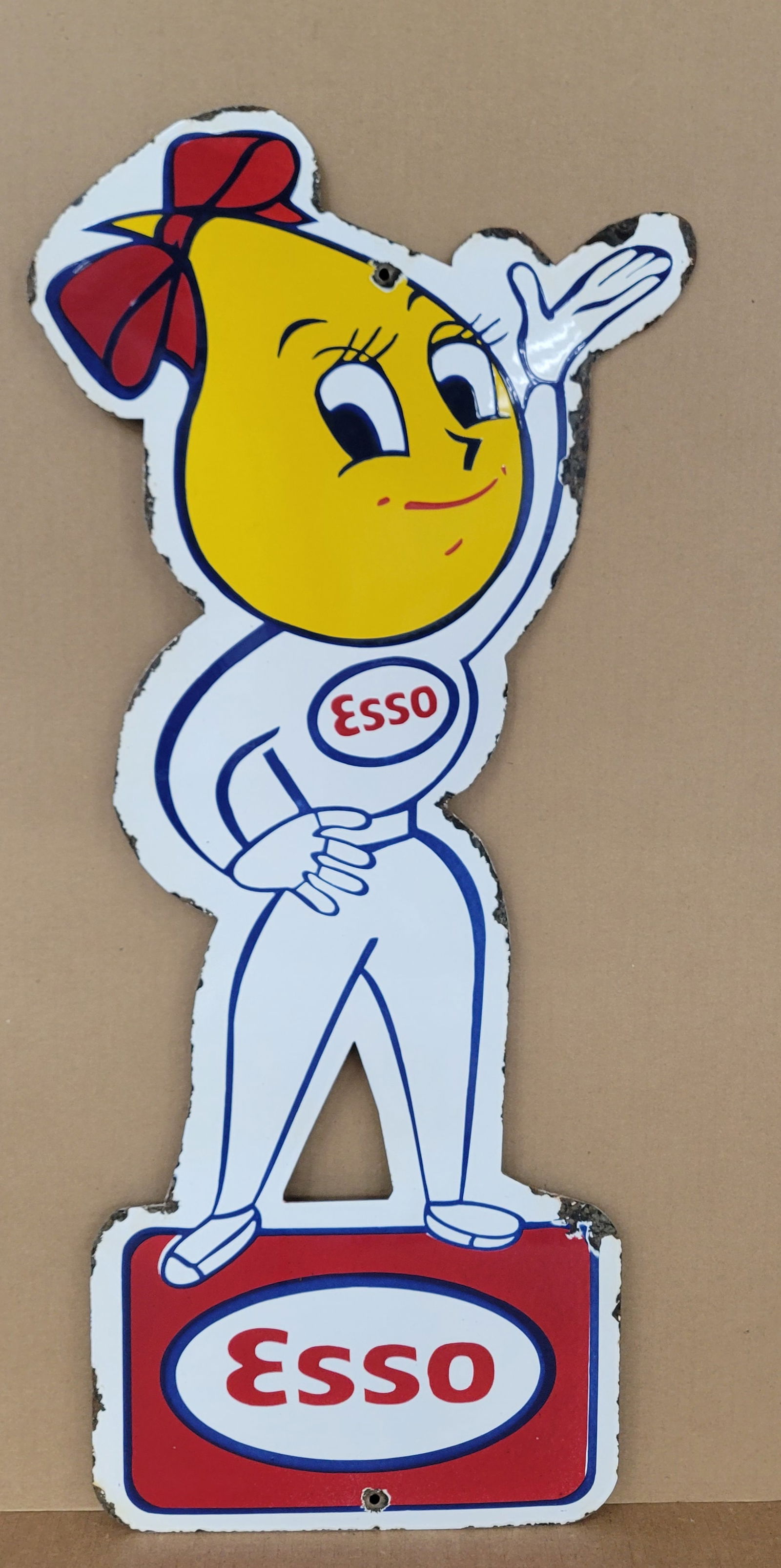 Esso Oil Drop Girl Single Sided Porcelain Sign (1 of 3)