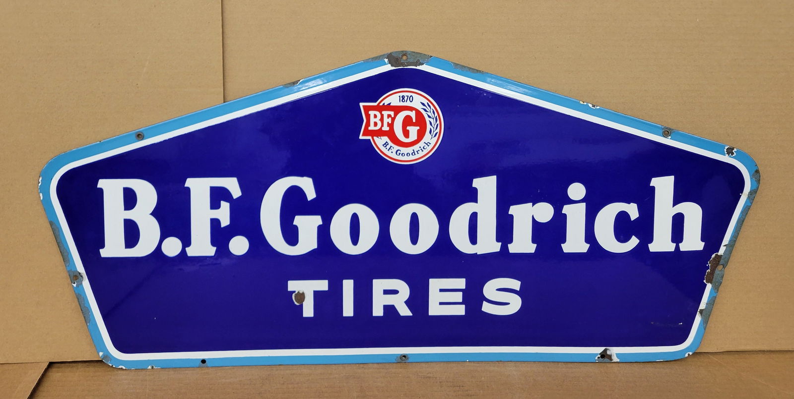 B.F. Goodrich Tires Single Sided Porcelain Sign (1 of 2)