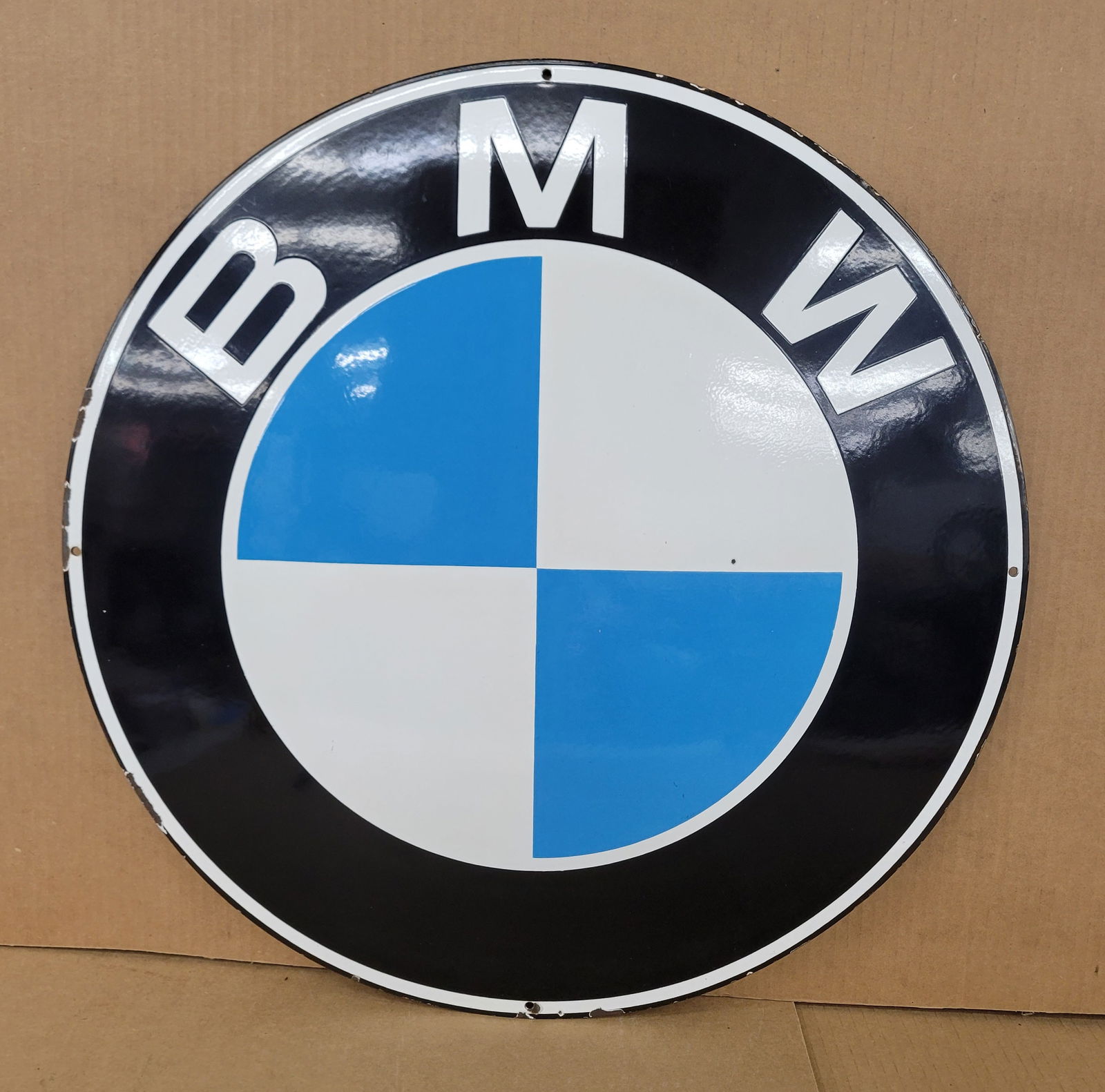 BMW Single Porcelain Convex Dome Button Sign (1 of 2)