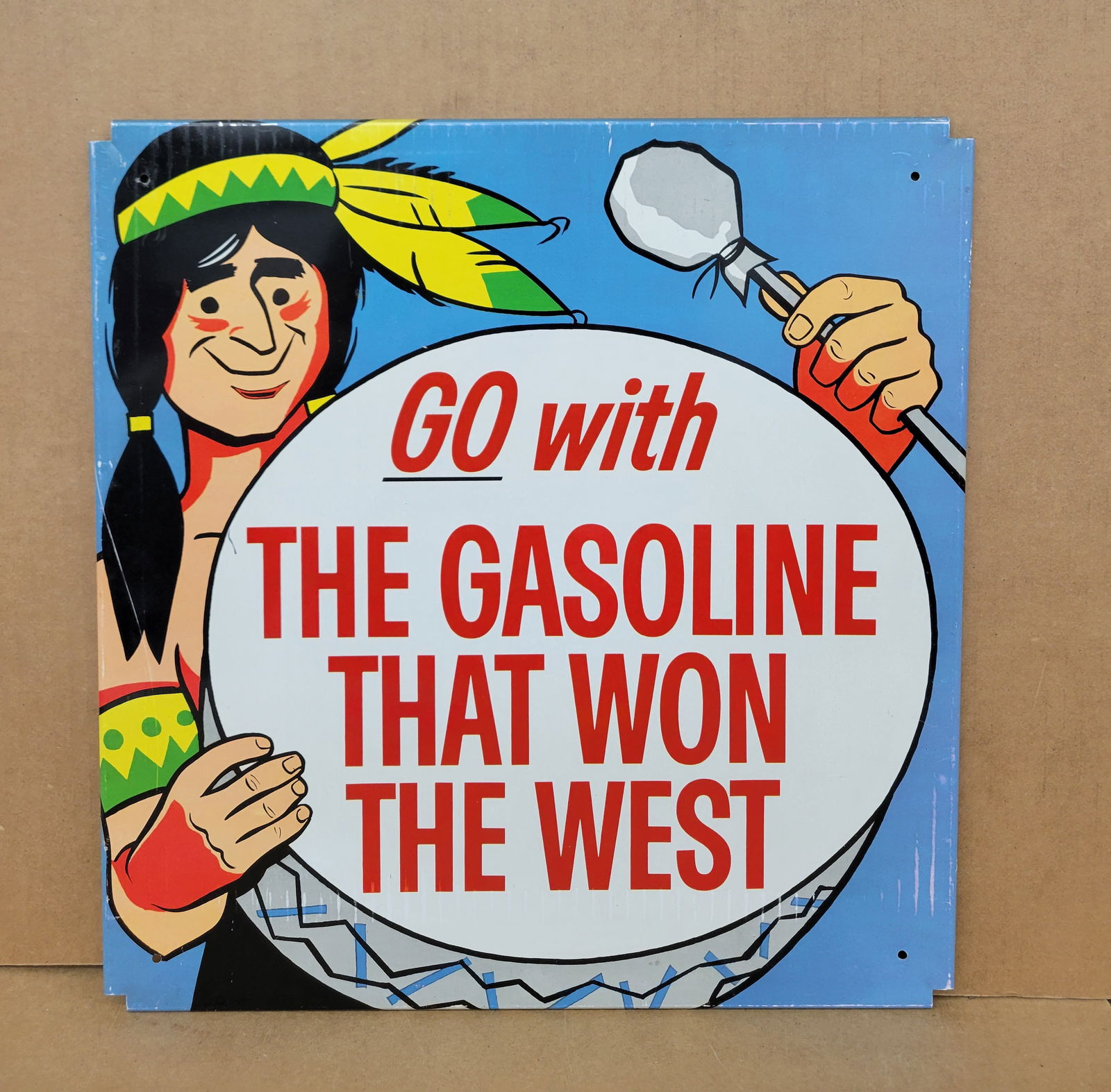 Phillips 66 Go With The Gasoline That Won The West Single Sided Tin Sign (1 of 2)