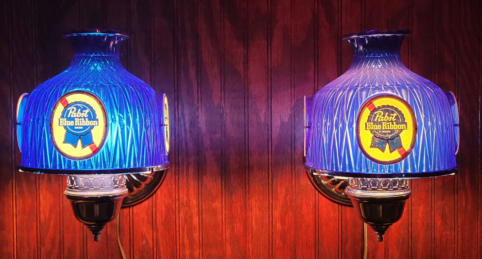 Pabst  Blue Ribbon Pair of 1960's Wall Sconce Lights (1 of 6)