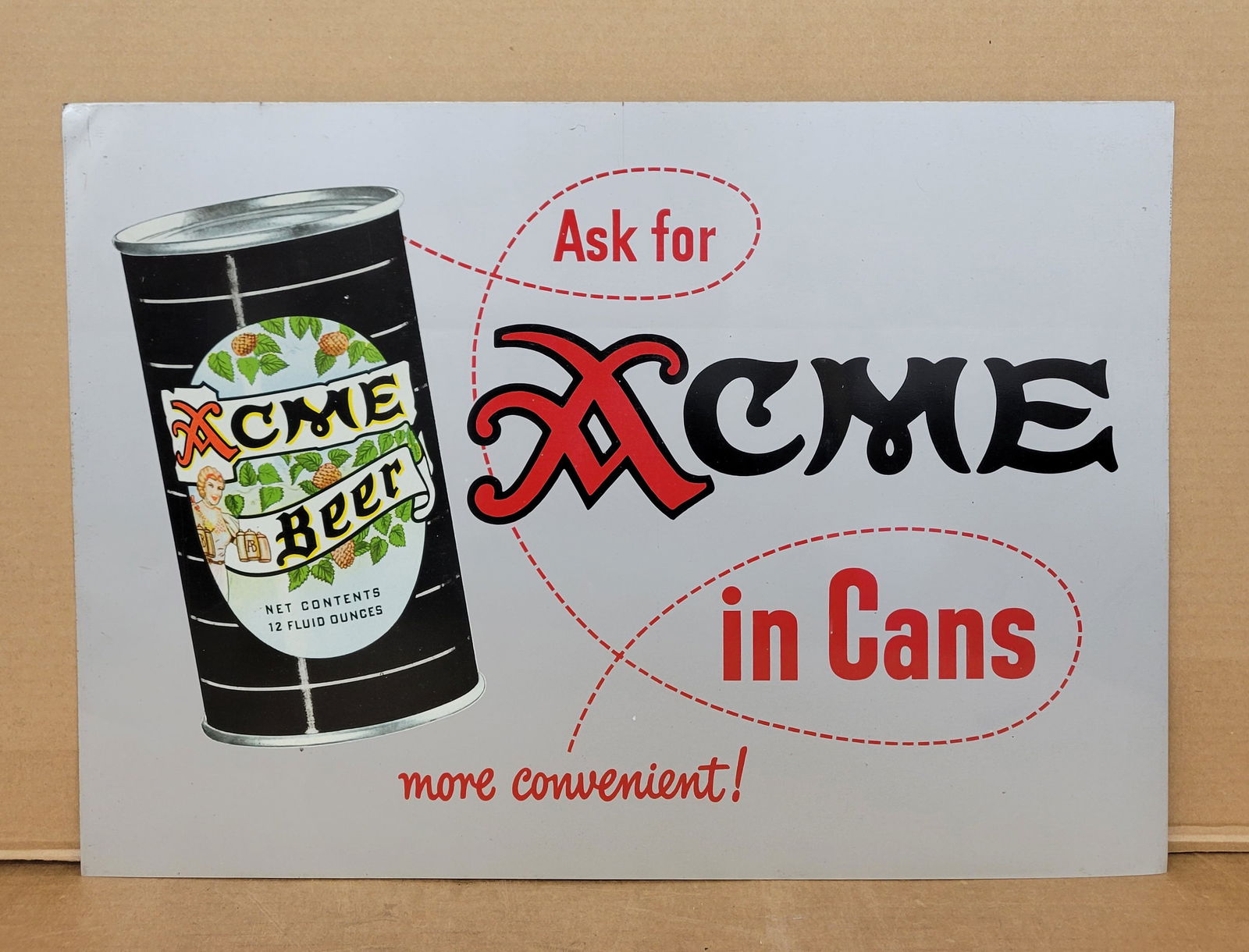 Acme Beer In Cans Single Sided Tin Sign (1 of 3)