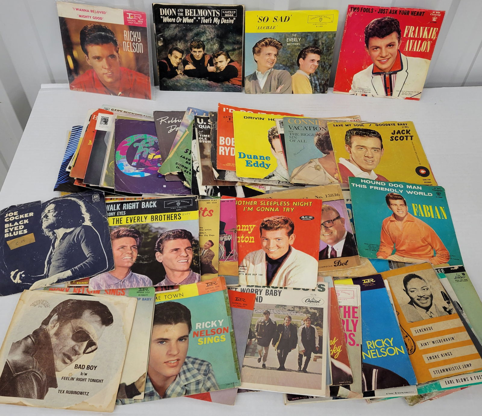 1950's-60's 45 rpm records with picture sleeves, Elvis and colored vinyl (1 of 8)