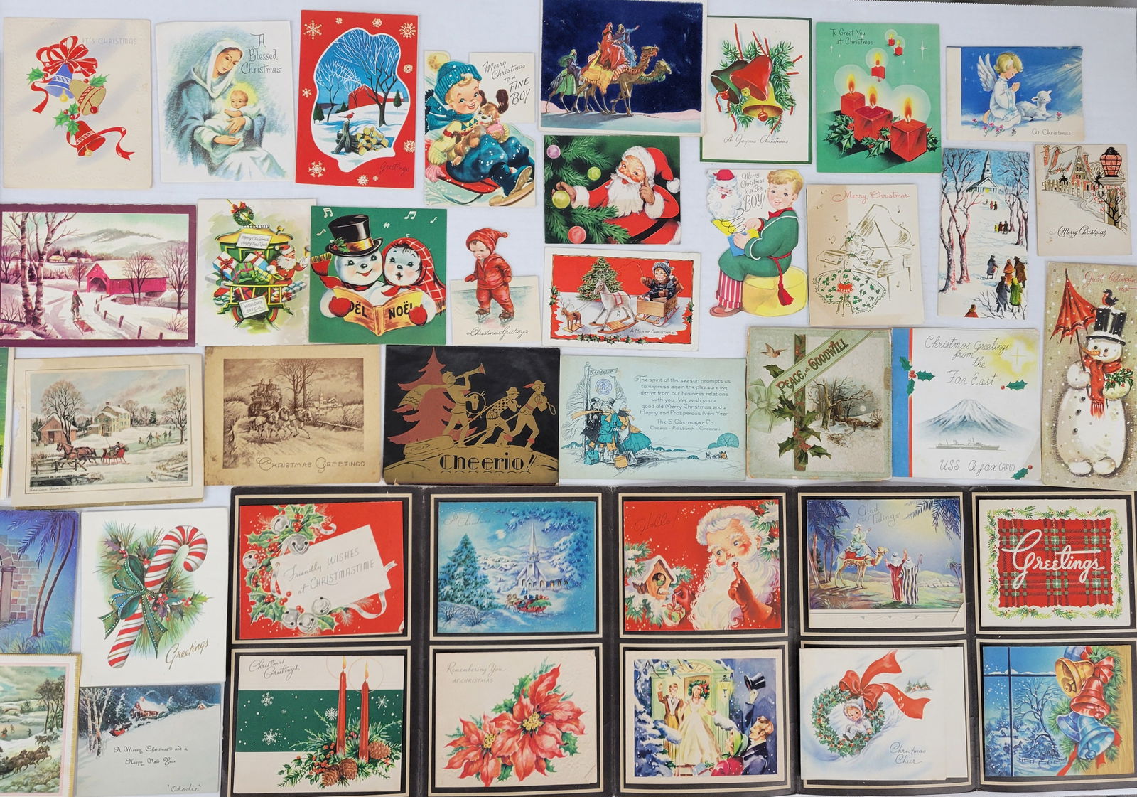 109 Vintage Christmas Cards from 1940-60's (1 of 9)