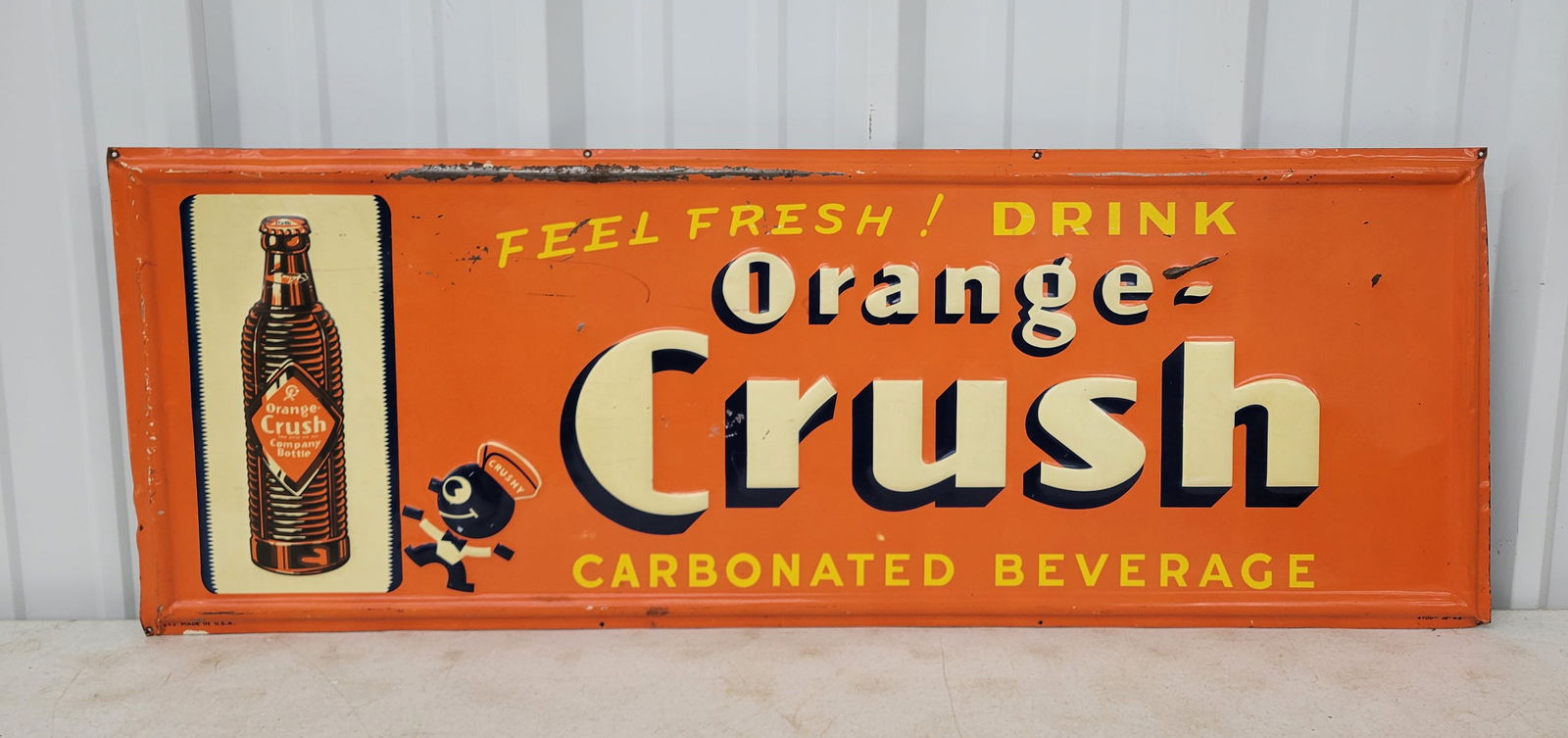 Feel Fresh Drink Orange Crush Single Sided Tin Sign (1 of 2)