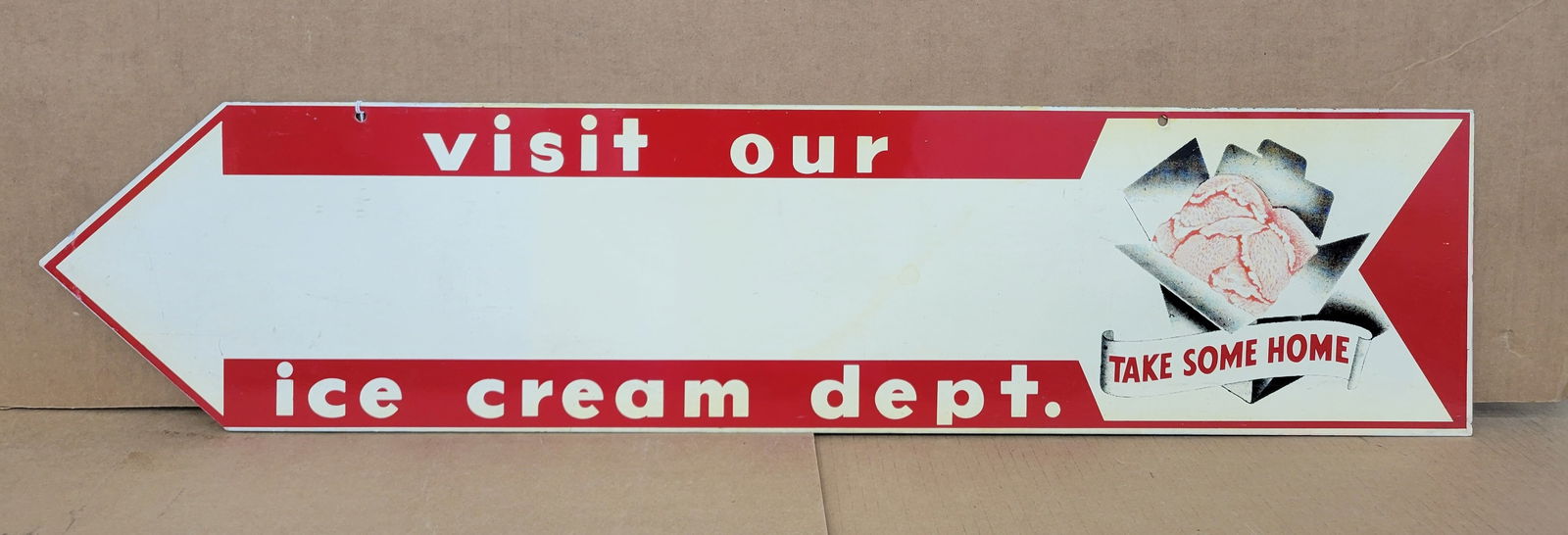 Take Some Home Visit Our Ice Cream Dept. Double Sided Arrow Sign (1 of 2)