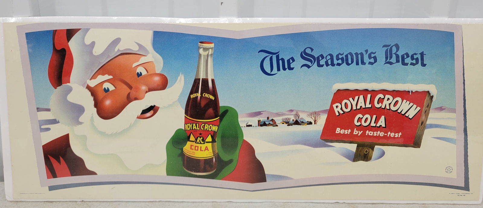 Royal Crown Cola The Season's Best Santa Cardboard NOS (1 of 3)