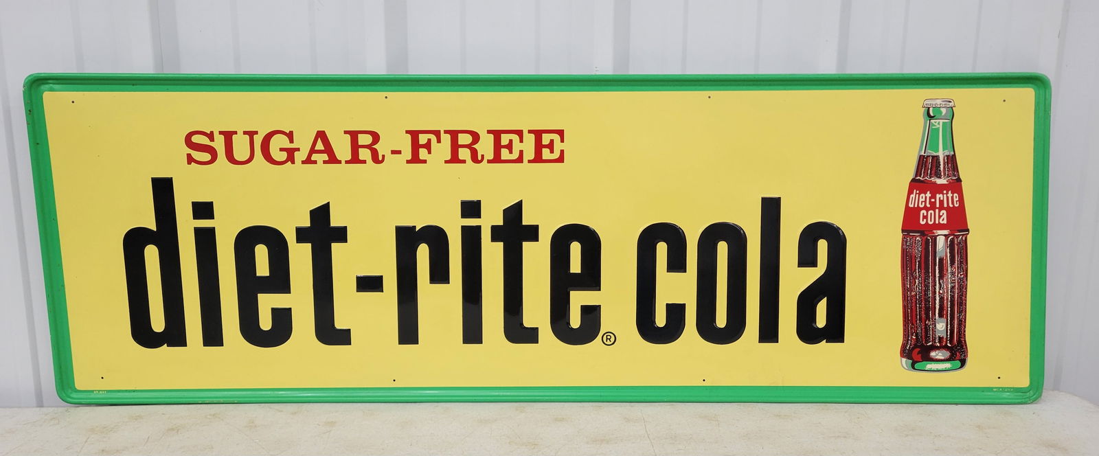 Sugar Free Diet Rite Cola Embossed Single Sided Tin Sign NOS (1 of 2)
