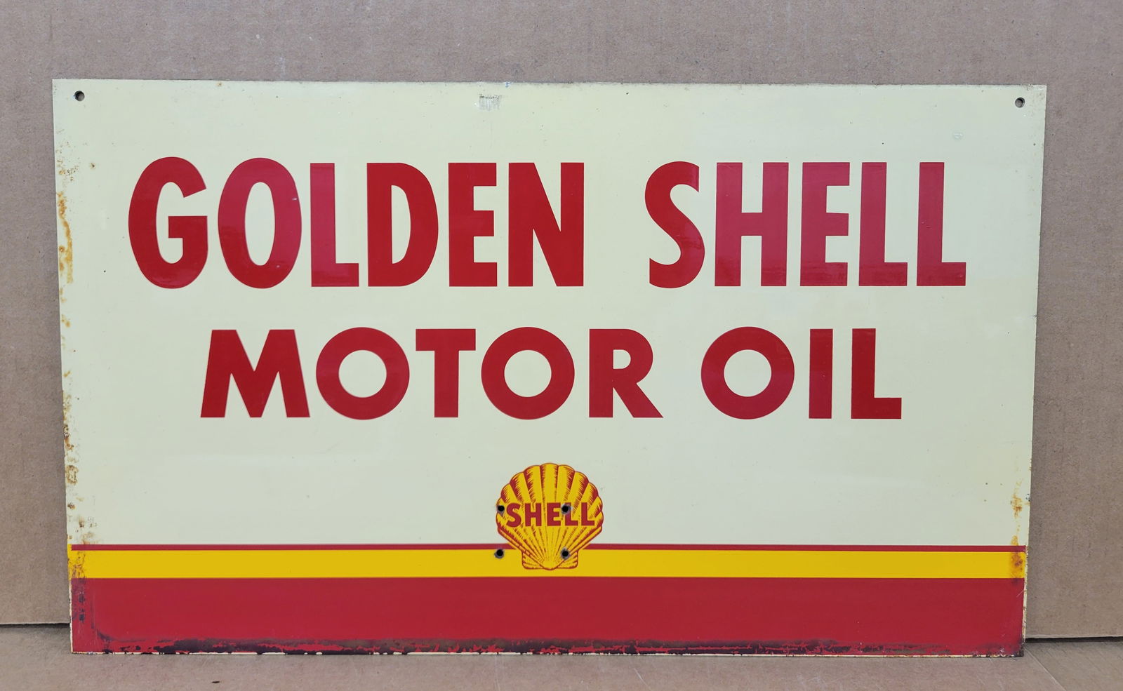 Golden Shell Motor Oil Single Sided Tin Sign (1 of 2)