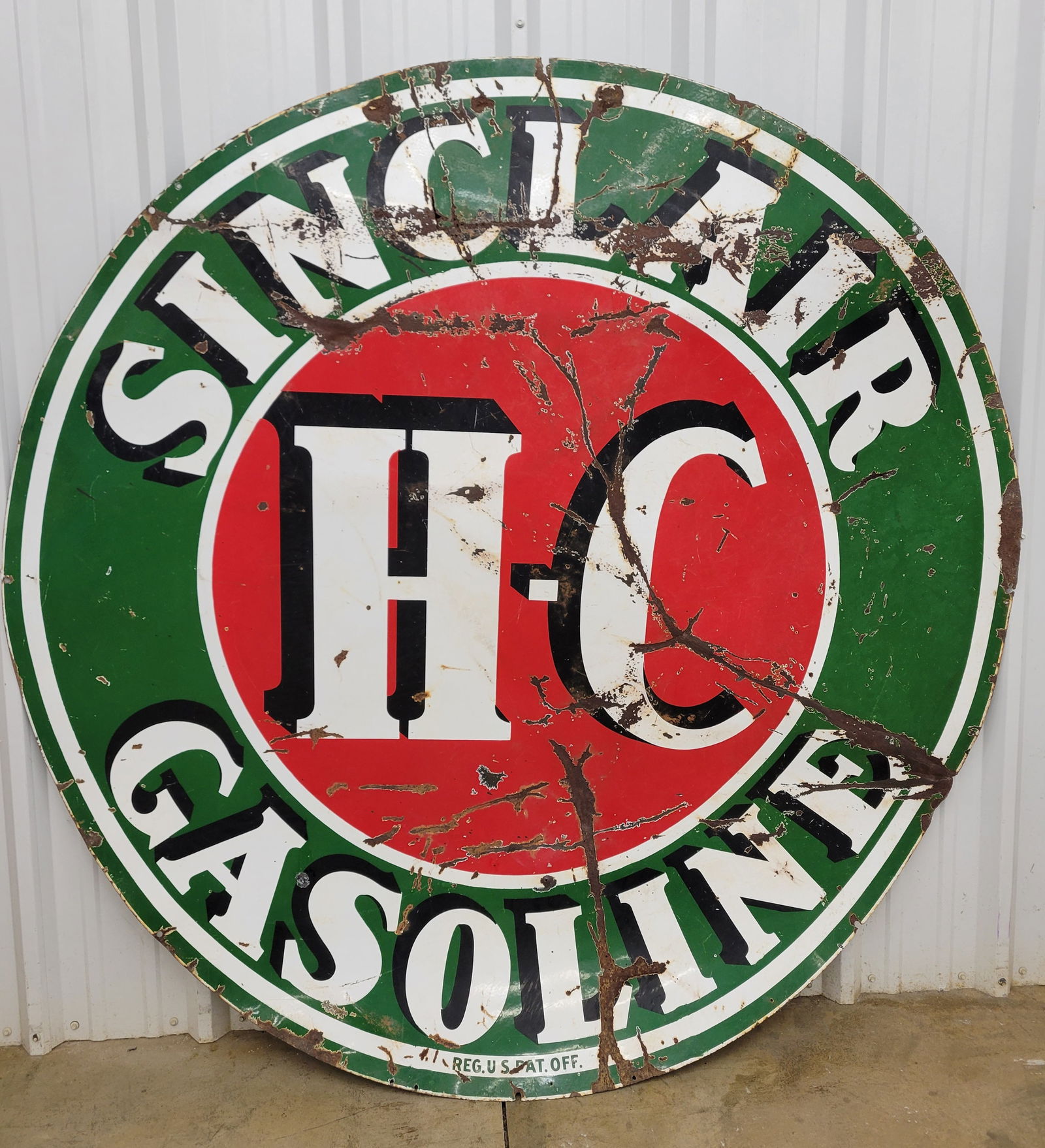 Sinclair H-C Gasoline 6Ft Double Sided Porcelain Sign (1 of 2)