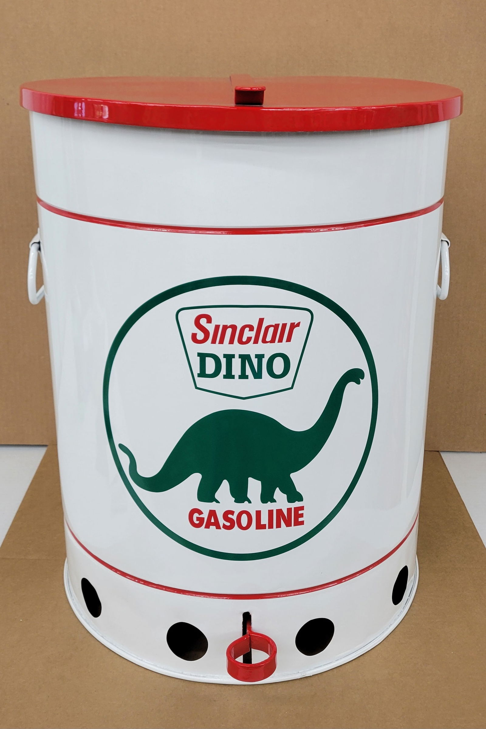 Large Restored Sinclair Service Station Rag Can (1 of 2)