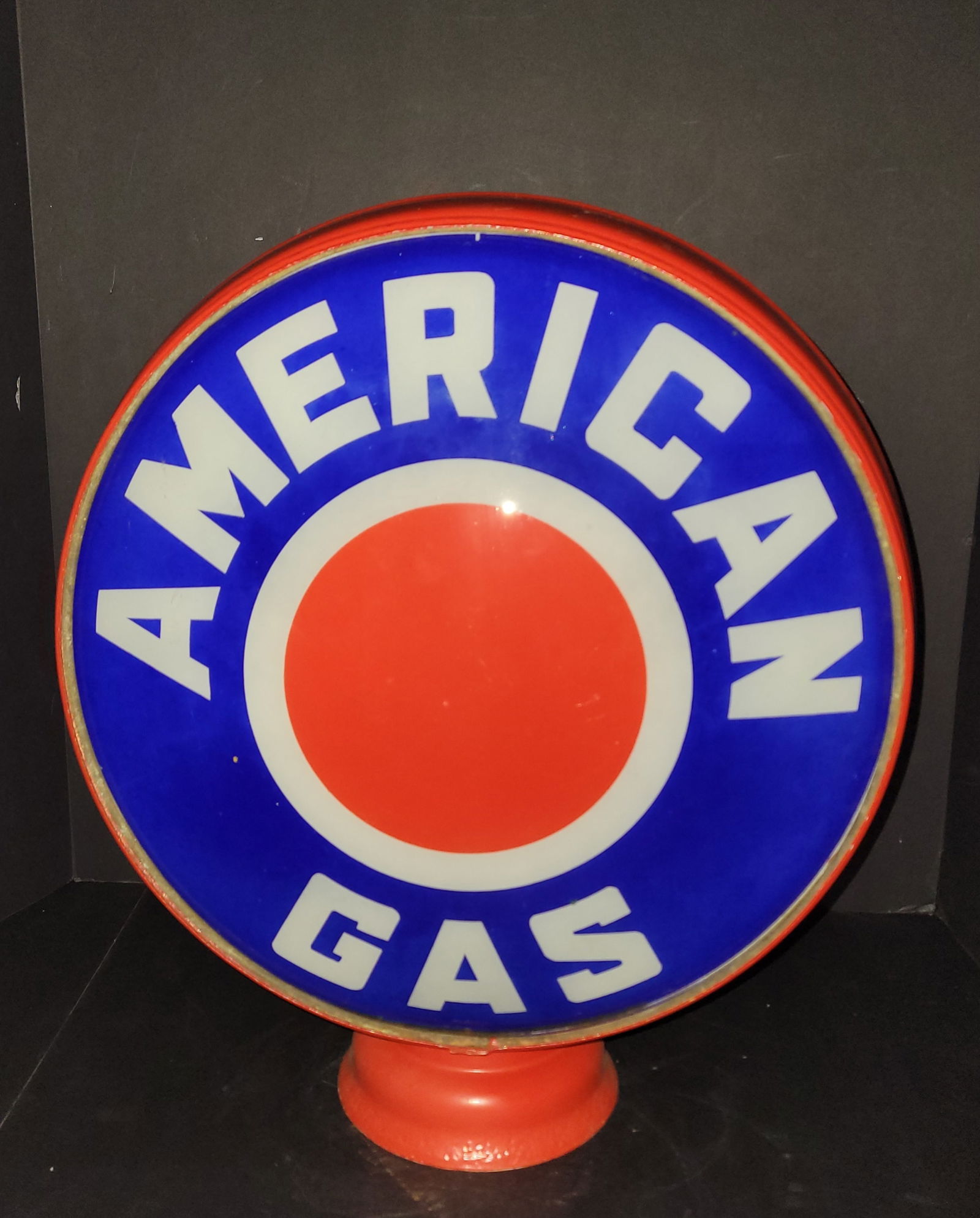American Gas 15" Single Gas Pump Lens w/ LP Metal Globe Body (1 of 3)