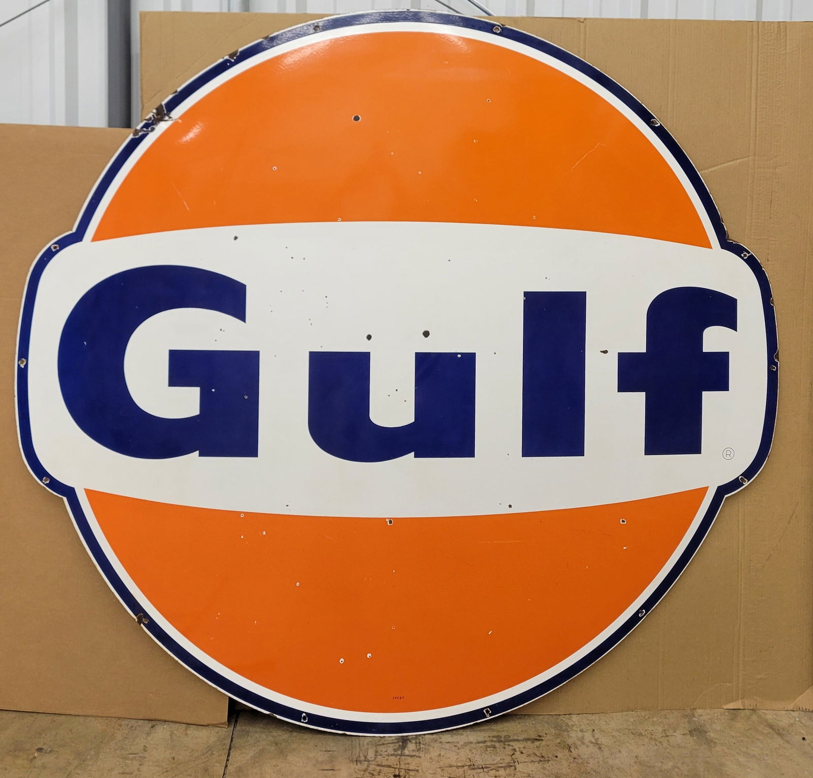 Gulf Dog Ear Single Sided Porcelain Sign (1 of 2)
