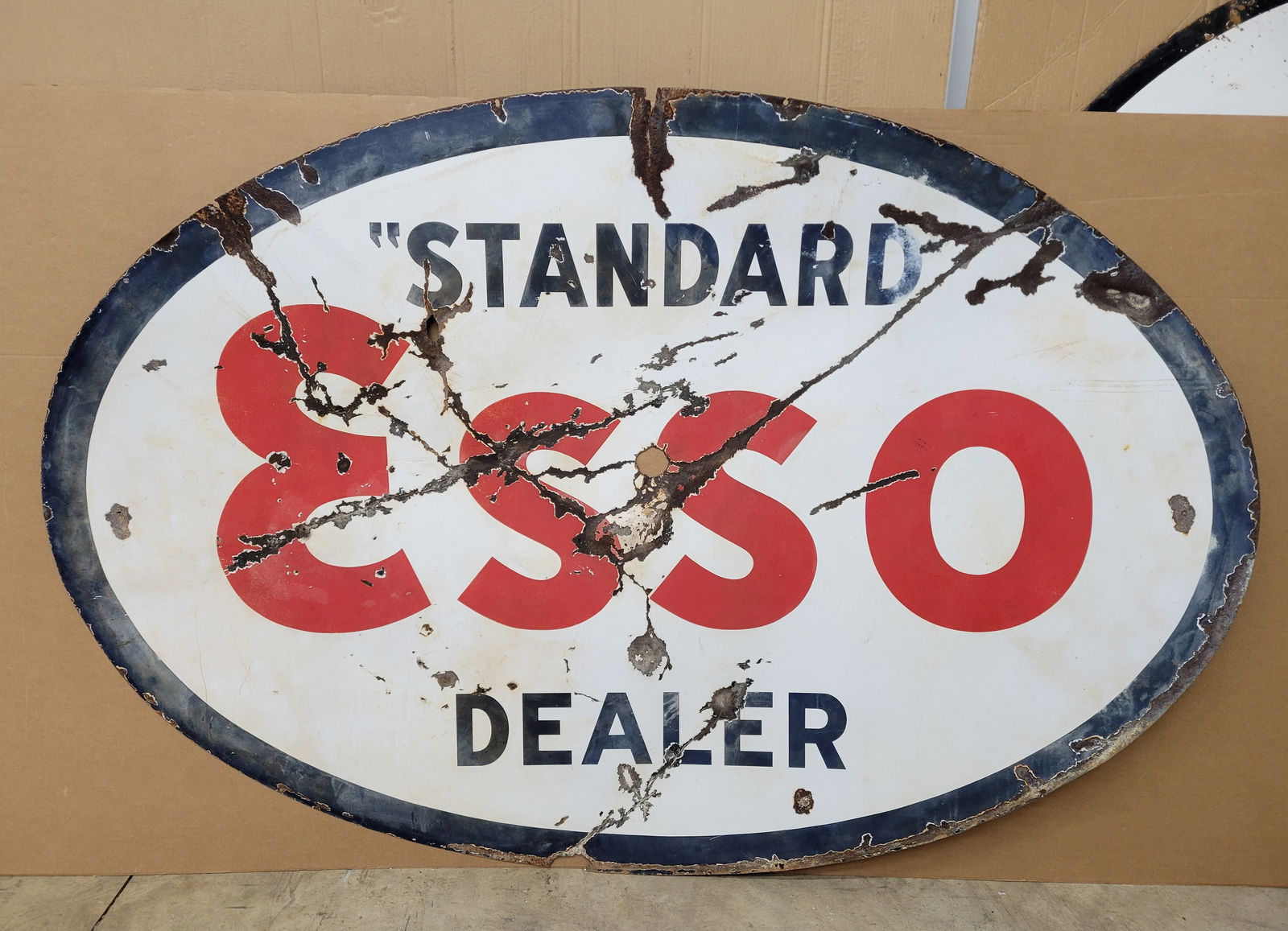 Esso Standard Double Sided Porcelain Dealer Sign (1 of 2)