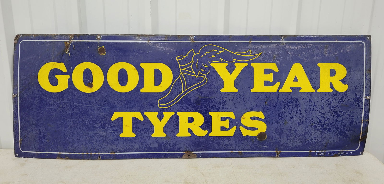 Goodyear Tyres Single Sided Porcelain Sign With Logo (1 of 2)