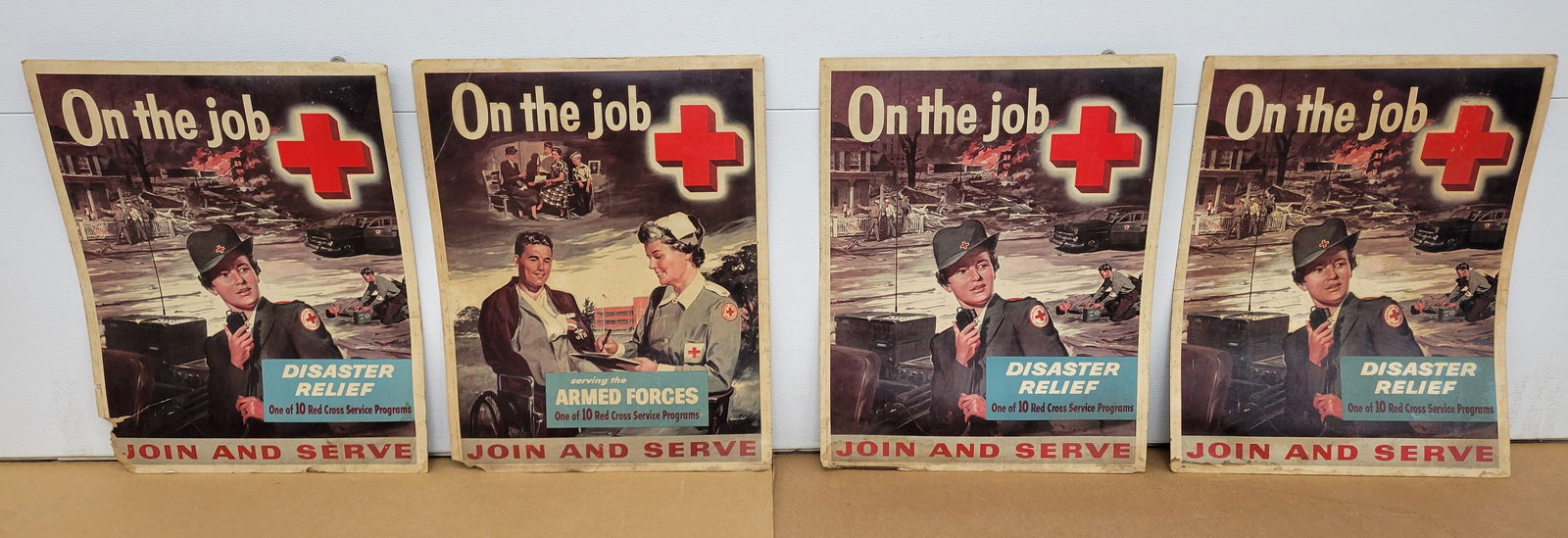Red Cross Disaster Relief and Armed Forces Cardboard Posters (1 of 4)