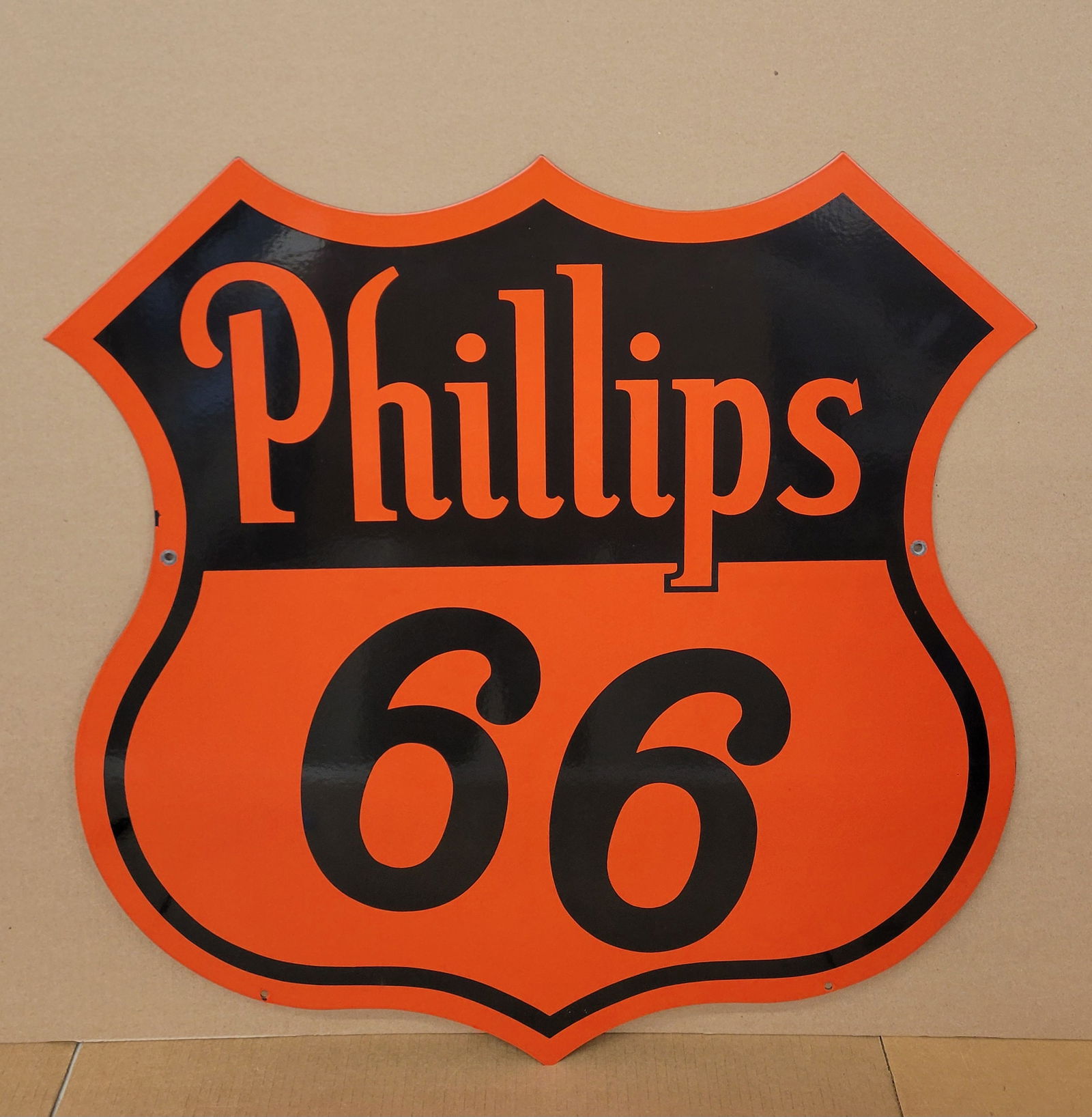 Phillips 66 Double Sided Porcelain Shield Sign (1 of 2)
