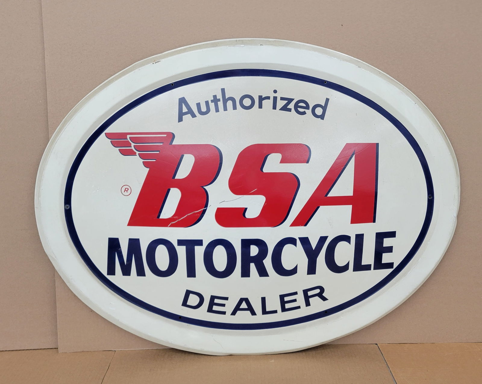 Authorized BSA Motorcycle Dealer Single Sided Tin Convex Sign (1 of 2)