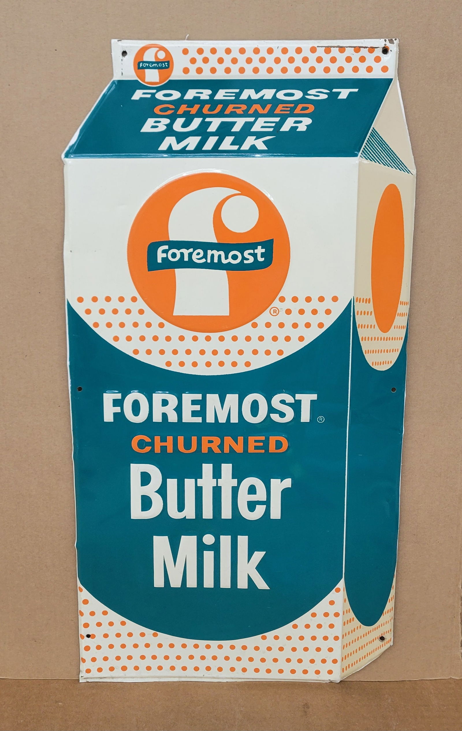 Foremost Churned Butter Milk Die Cut Tin Sign (1 of 2)