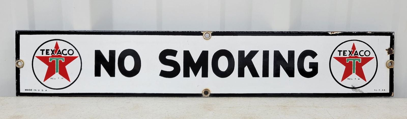 Texaco No Smoking Single Sided Porcelain Sign (1 of 2)