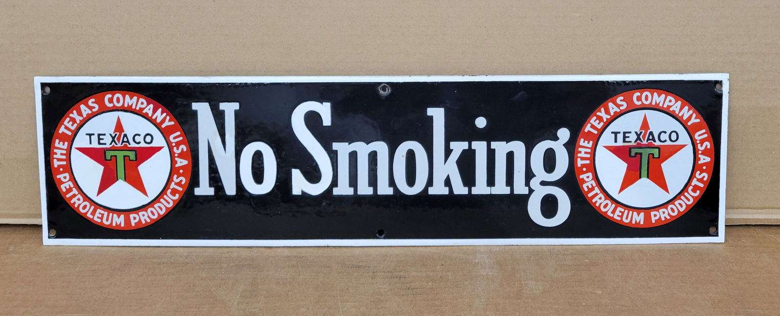 Texaco No Smoking Single Sided Porcelain Sign (1 of 6)