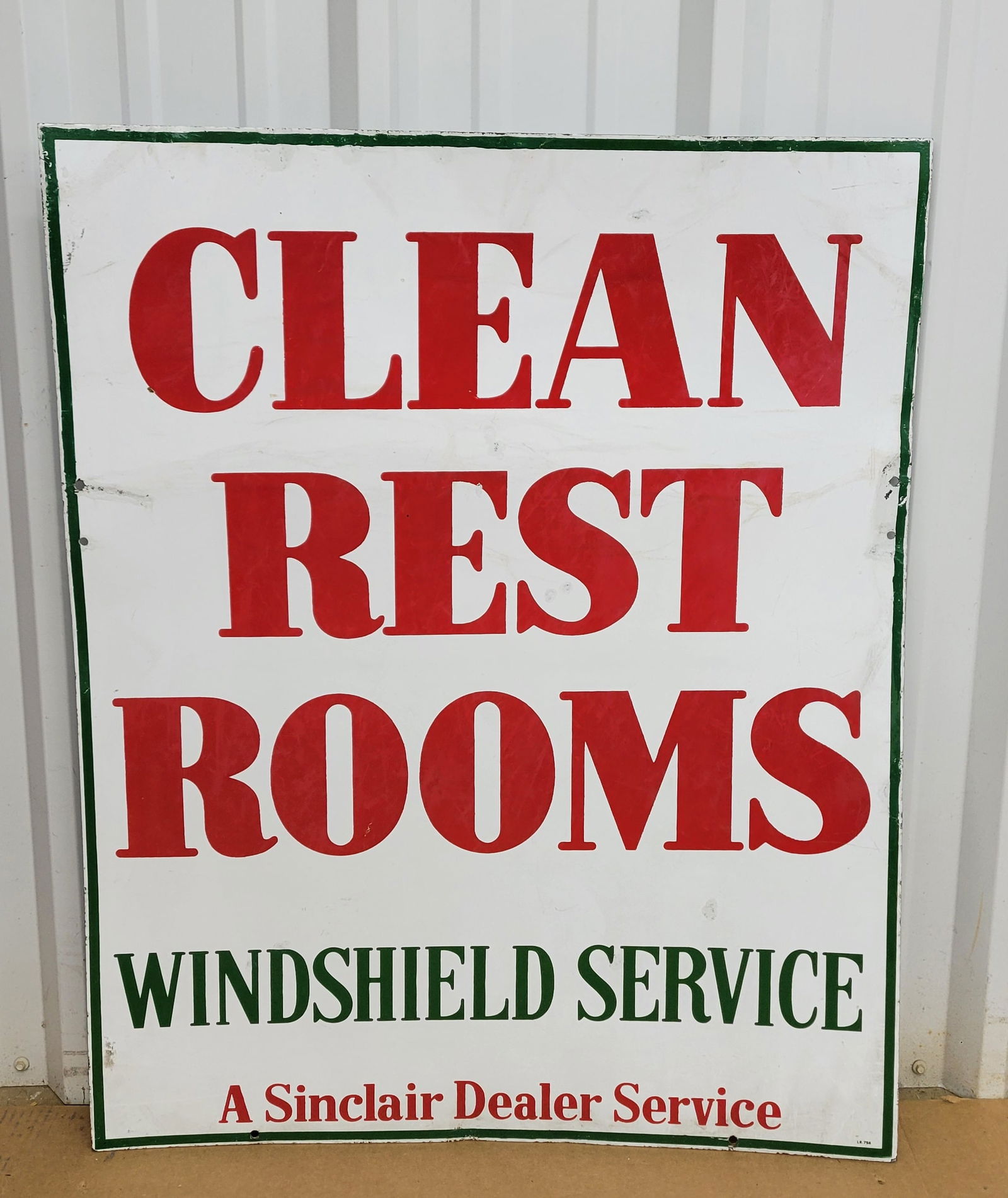 Clean Rest Rooms Windshield Service Double Sided Porcelain Sign (1 of 3)