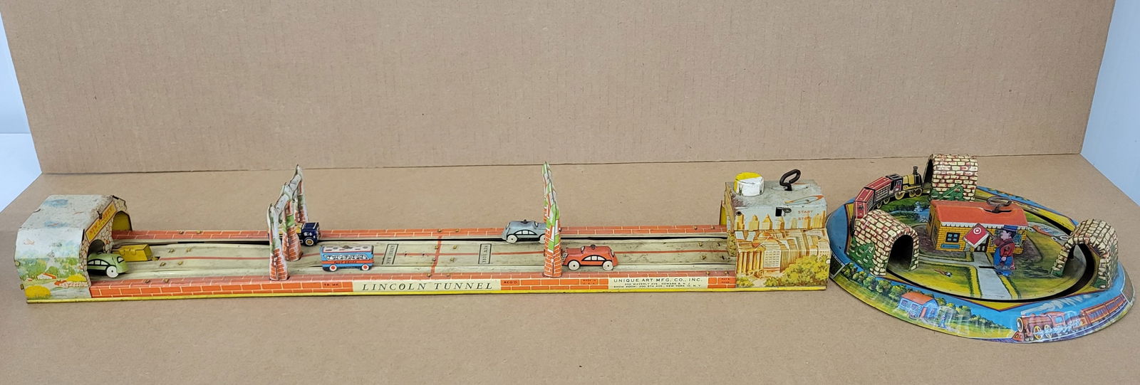 Lincoln Tunnel and Honeymoon Express Tin Wind Up Toys (1 of 8)