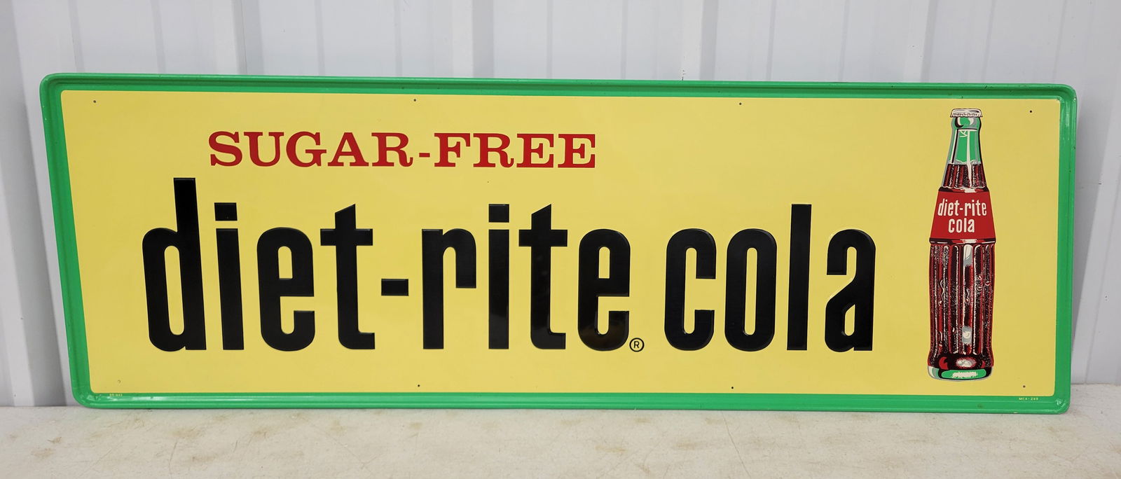 Sugar Free Diet Rite Cola Embossed Single Sided Tin Sign NOS (1 of 2)