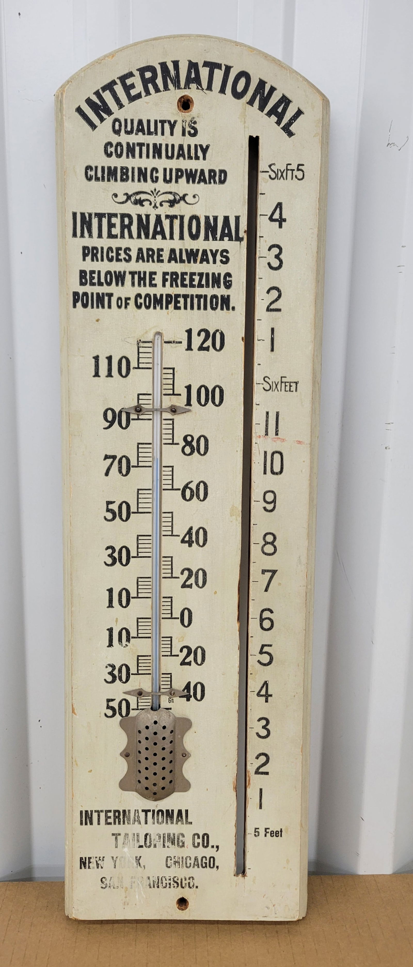 International Tailoring Co. Wood Thermometer (1 of 3)