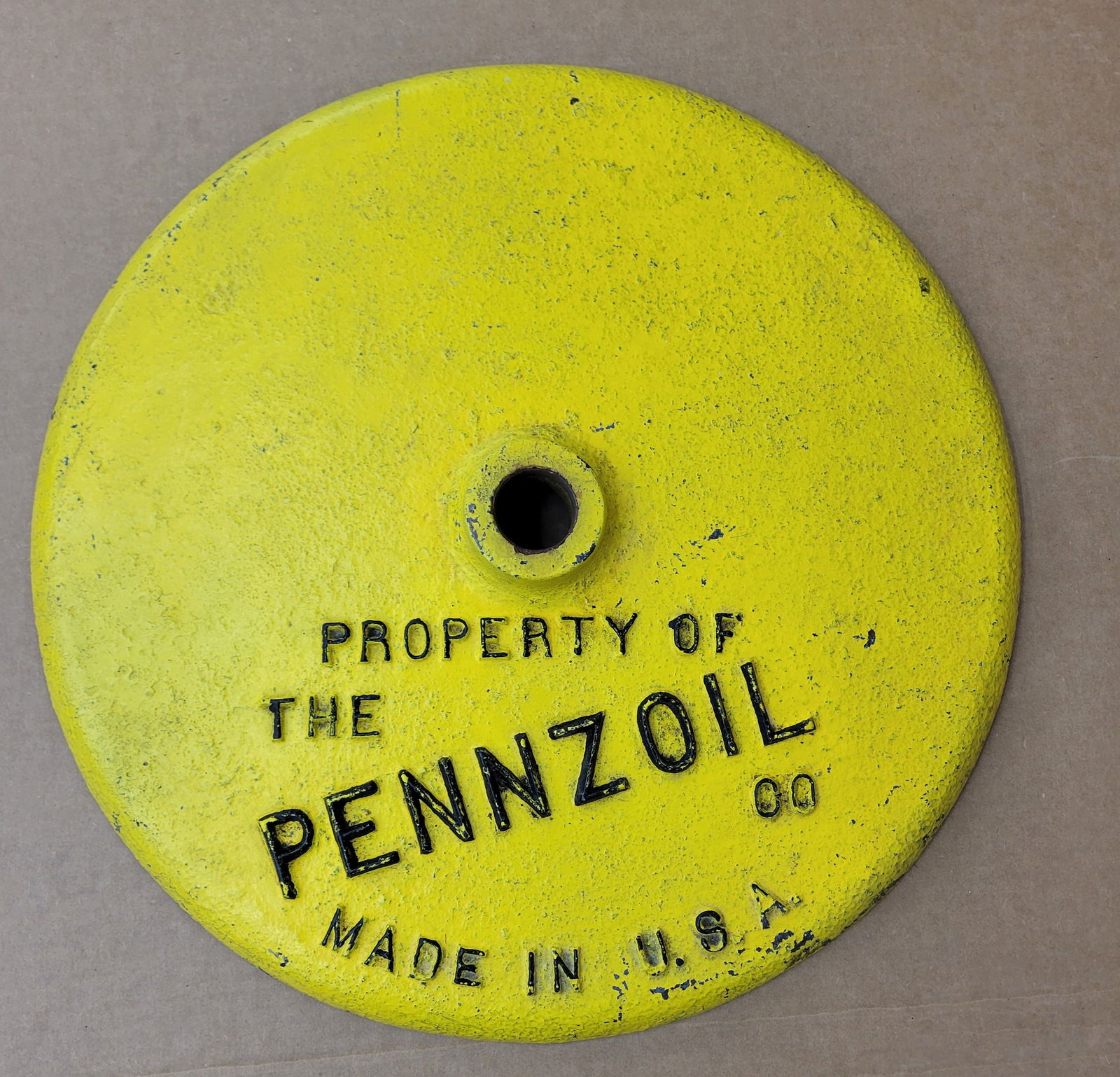 Pennzoil Embossed Cast Iron Base (1 of 2)