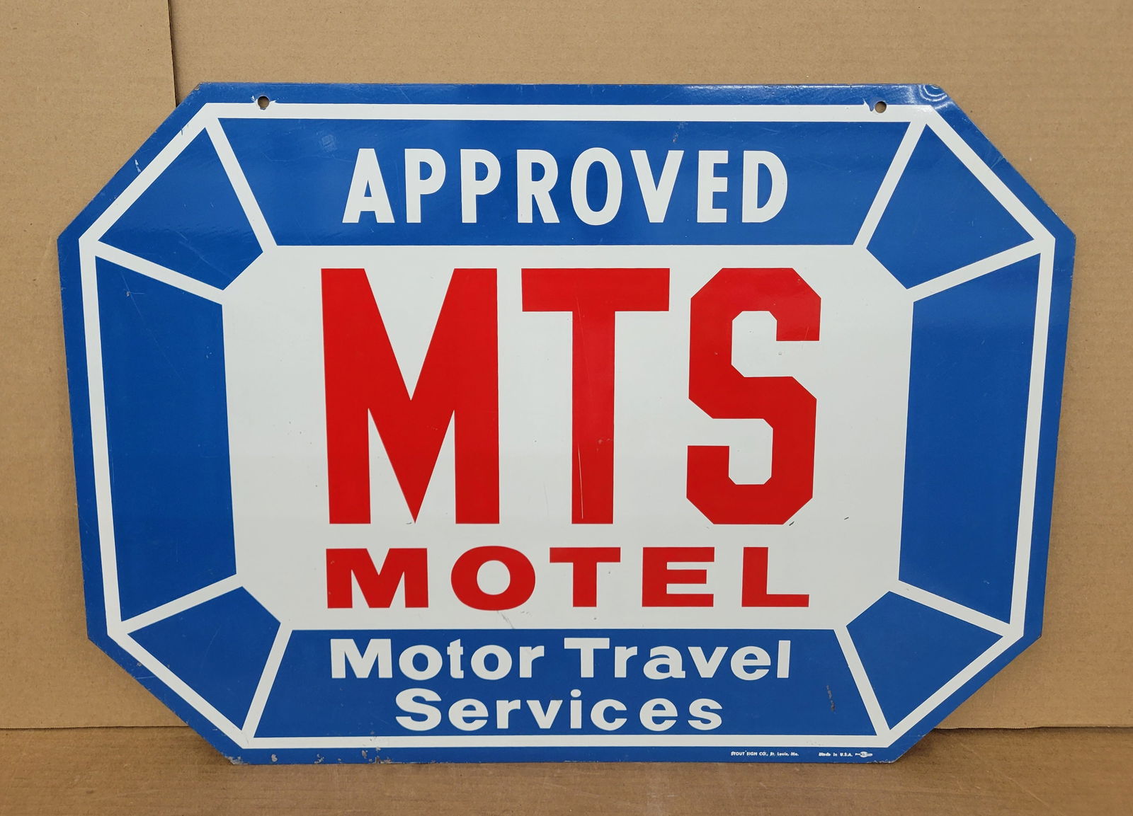 Motor Travel Services Motel Double Sided Tin Sign (1 of 2)