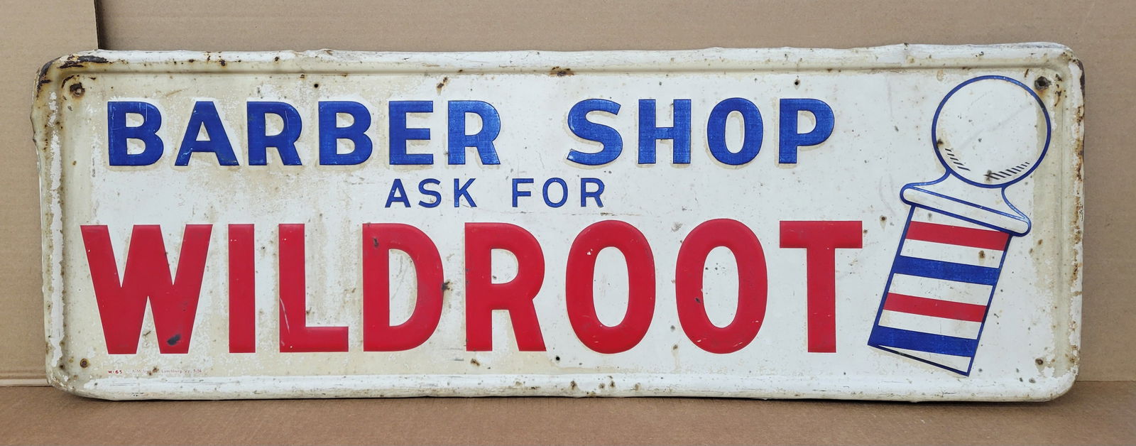 Barber Shop Wildroot Single Sided Tin Embossed Sign (1 of 2)