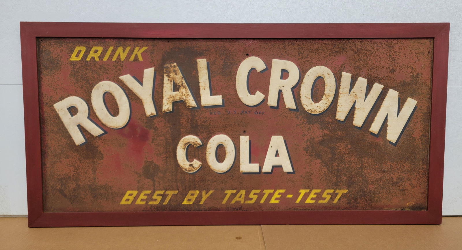 Drink Royal Crown Cola Embossed Single Sided Tin Sign (1 of 2)