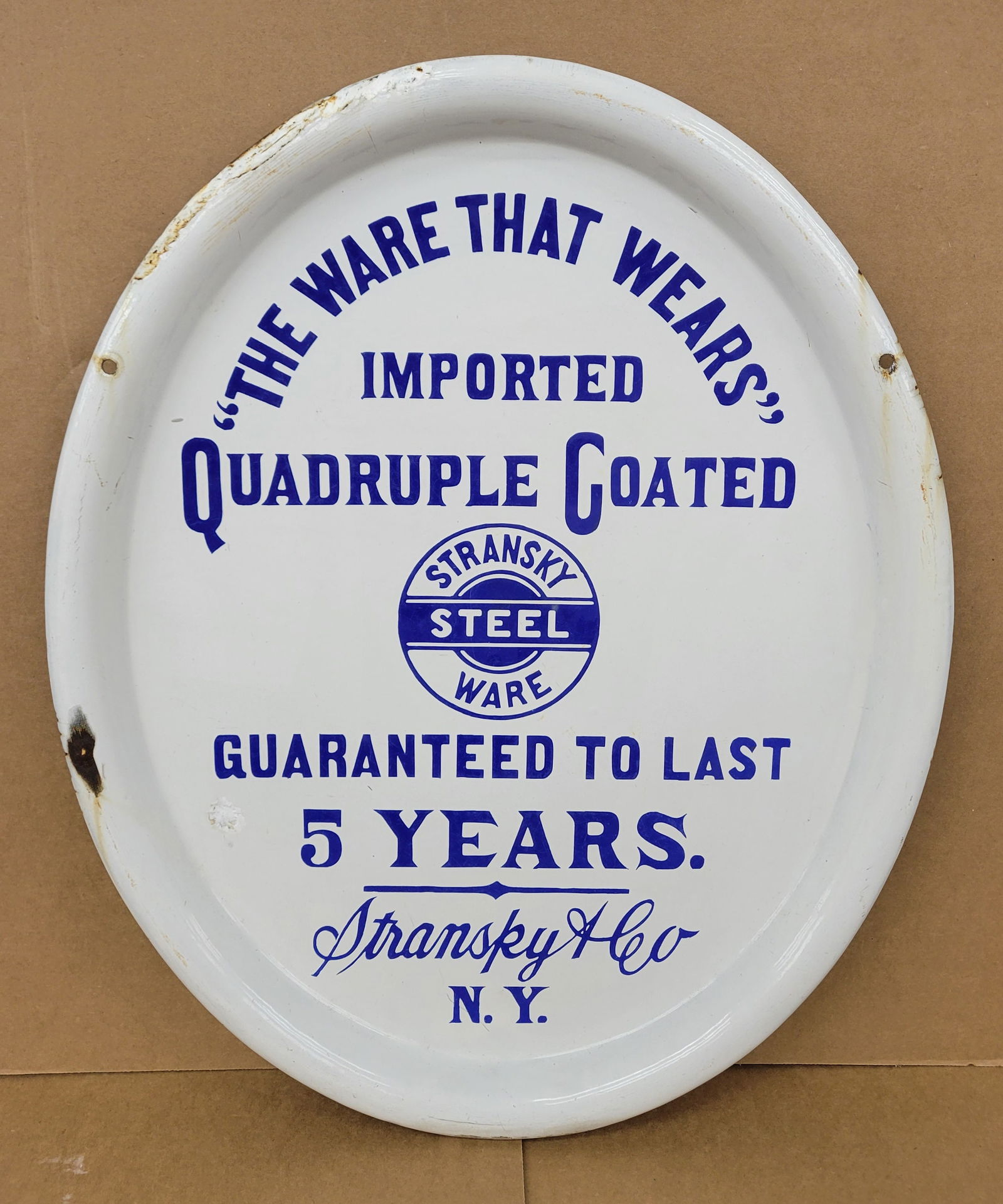 Stansky Steel Ware Double Sided Porcelain Oval Sign (1 of 2)