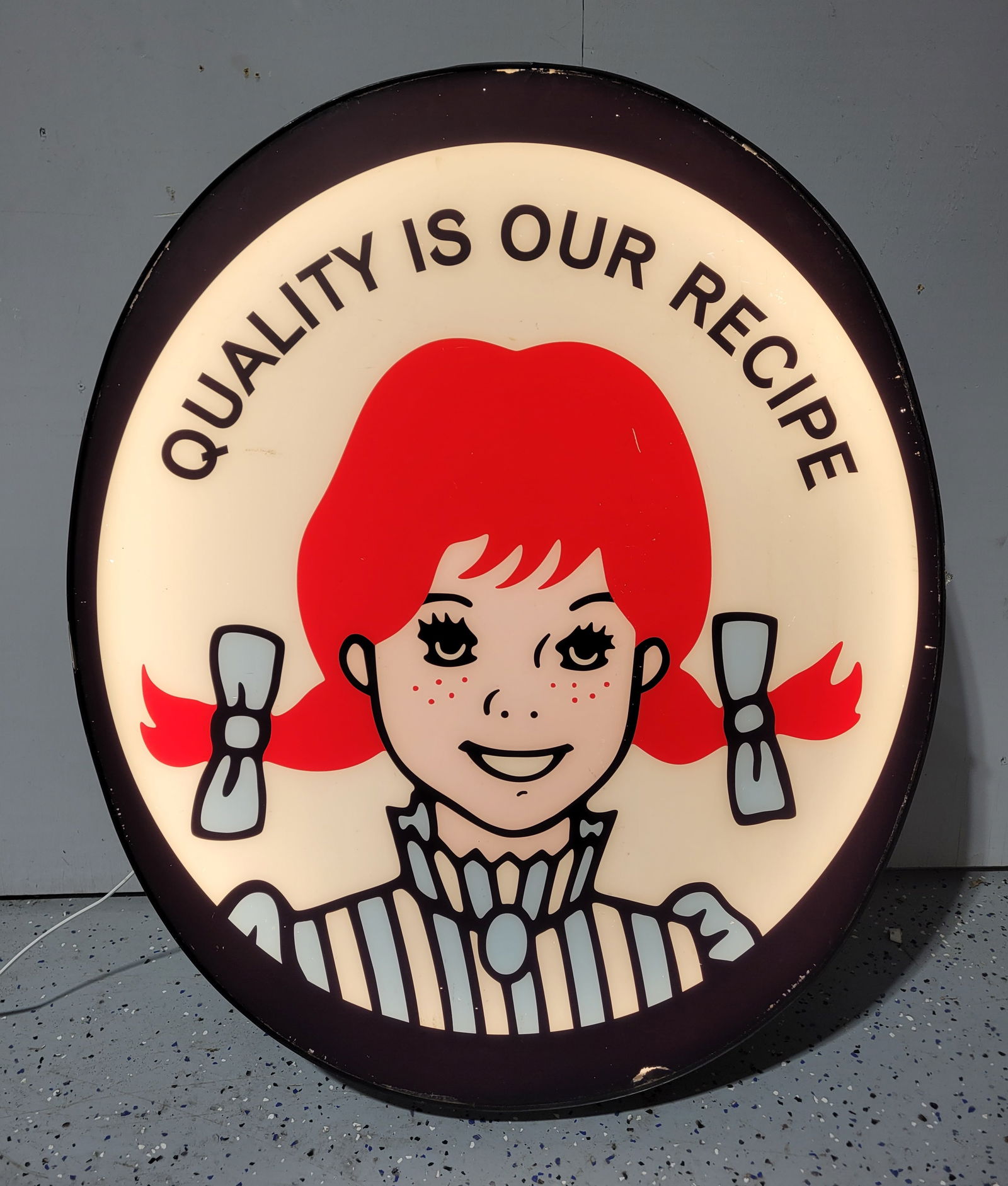 Wendy's Quality Is Our Recipe Restaurant Logo Sign (1 of 2)