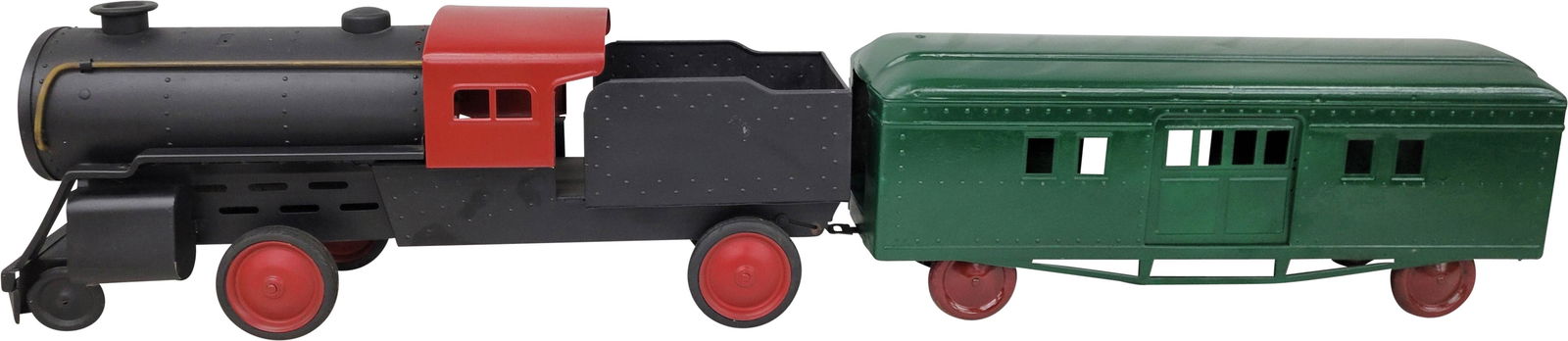 Restored 1920's Steelcraft Sit N Ride Locomotive and Train Car (1 of 4)