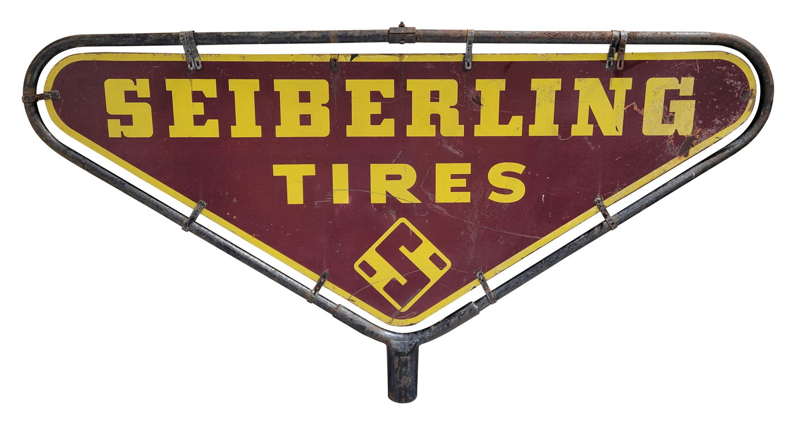 Large Seiberling Tires DST Sign w/ Factory Frame (1 of 2)