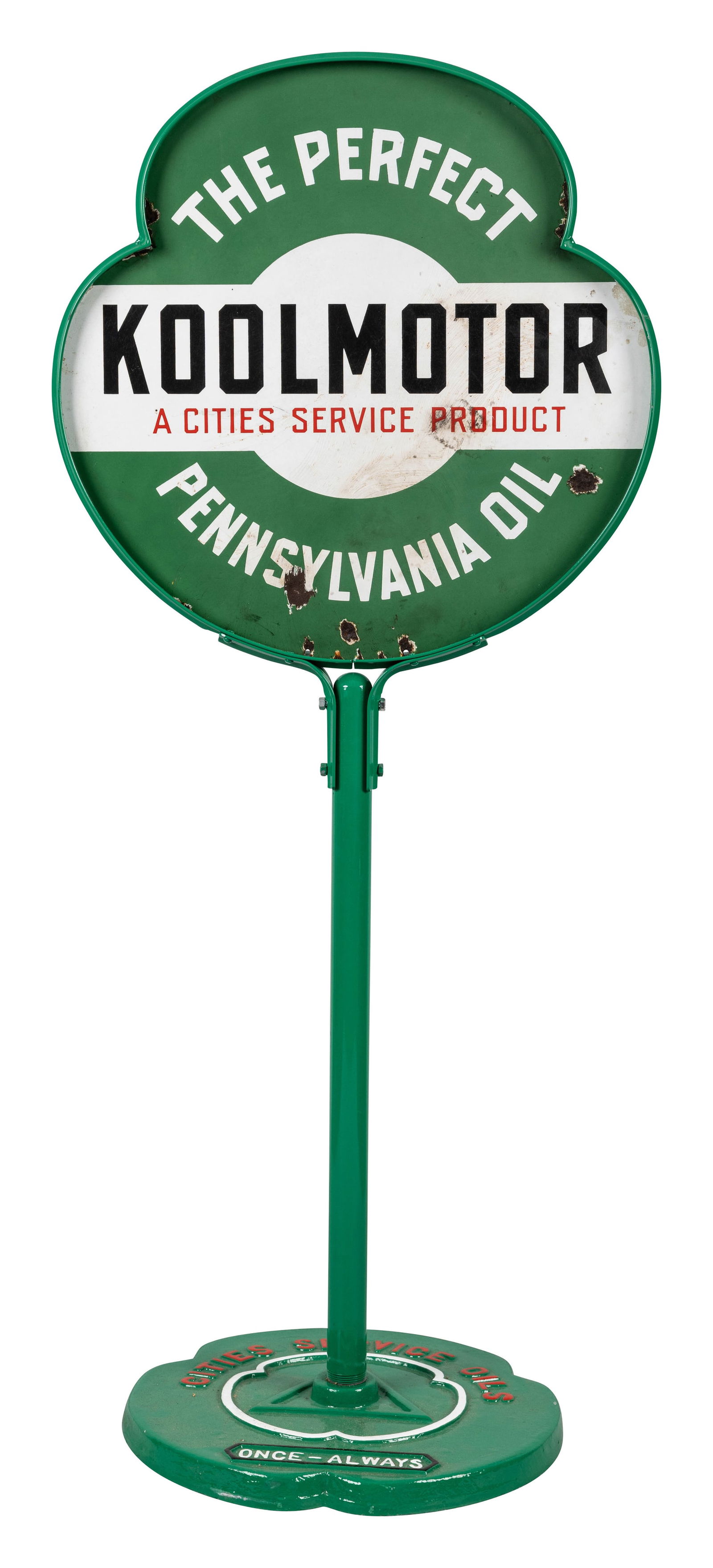 Cities Service Koolmotor The Perfect Pennsylvania Oil DSP Curb Sign (1 of 2)