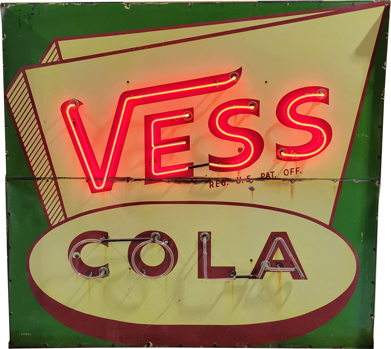 Scarce Vess Cola 6' SSP Factory Neon Sign w/ Logo (1 of 2)