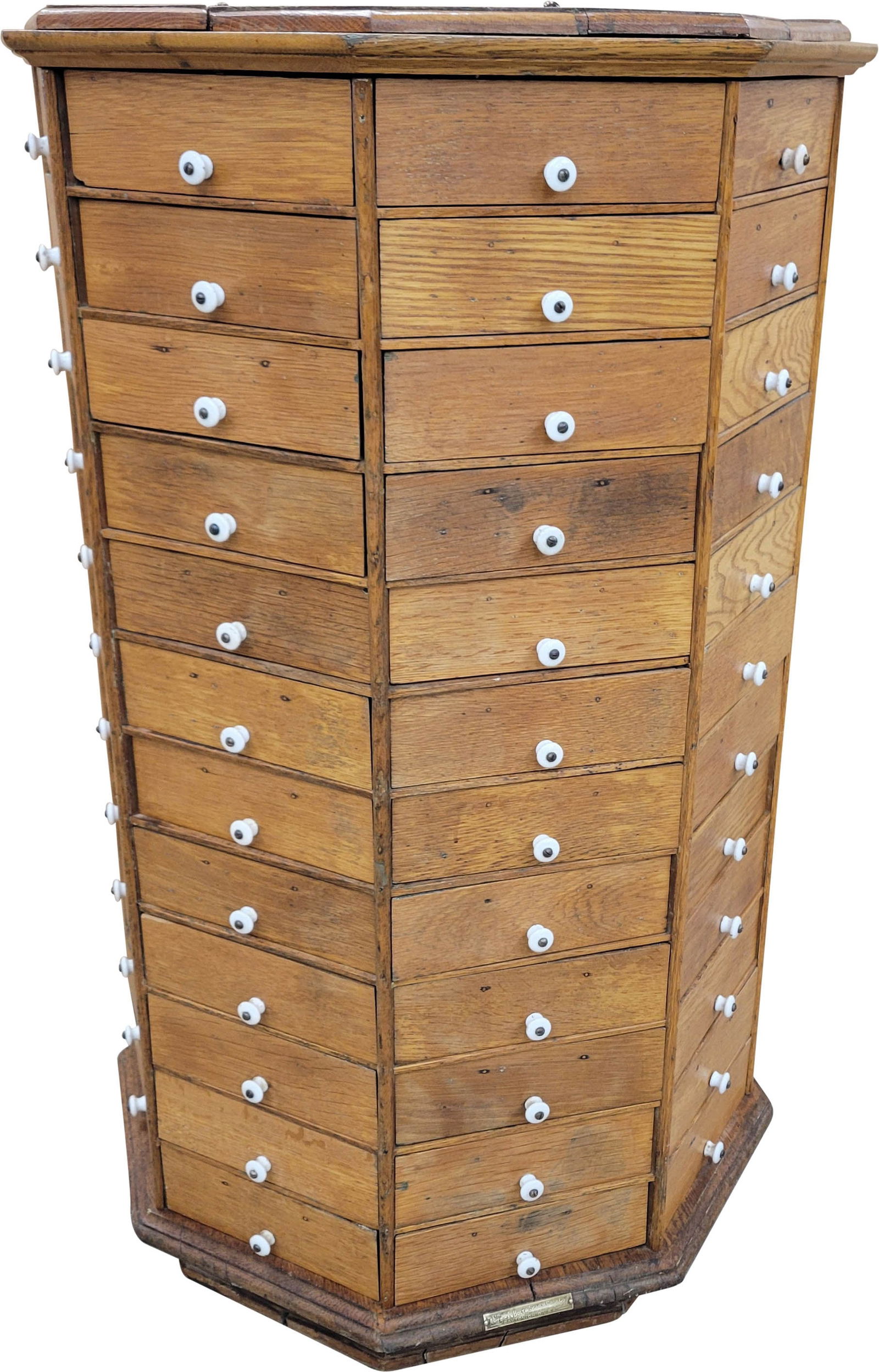 Revolving Hardware General Store Nut And Bolt Wood Cabinet (1 of 5)