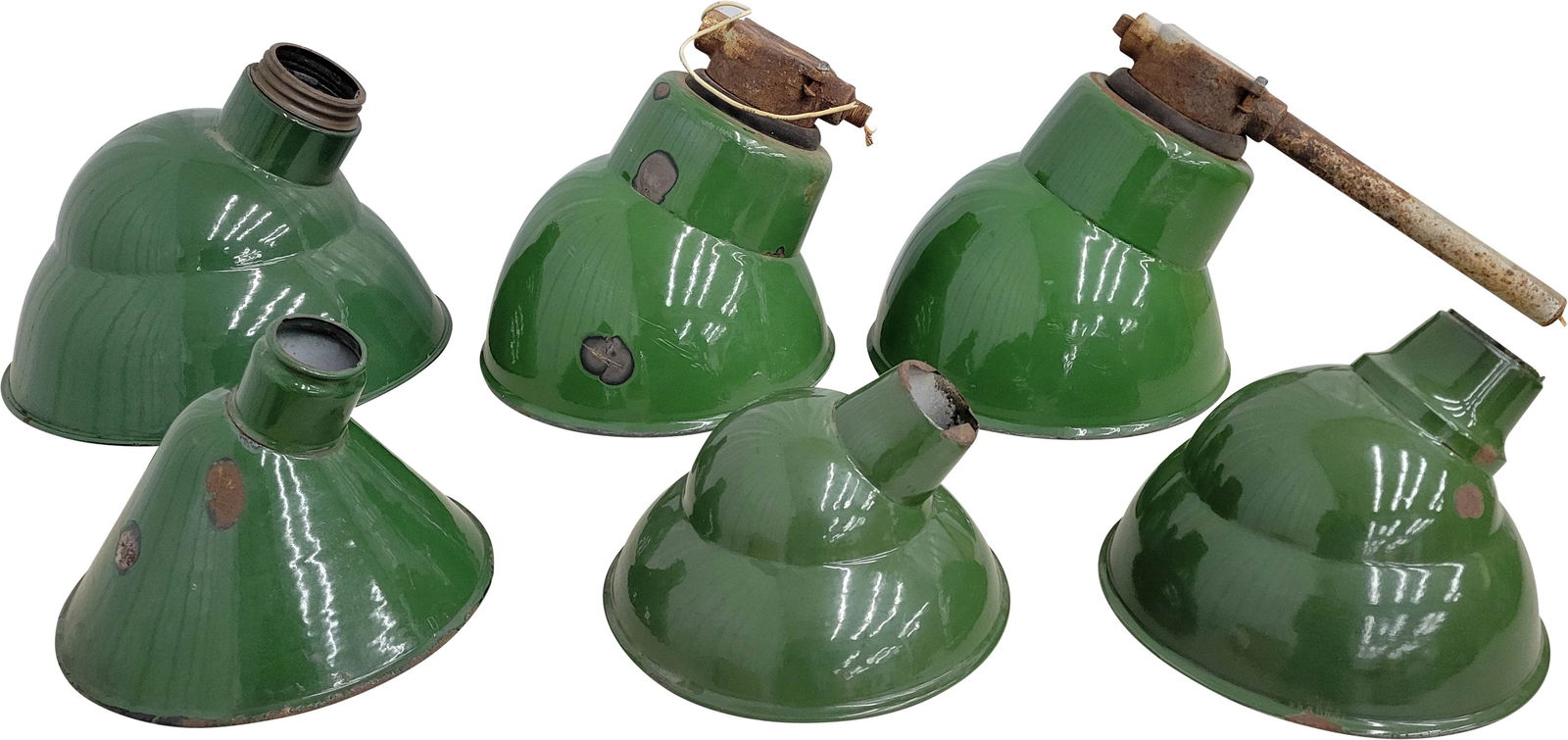 6 Porcelain Service Station Lamp Shades (1 of 2)