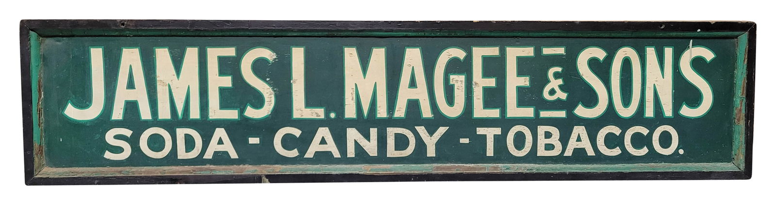 James L. Magee and Sons Soda Candy Tobacco Wood General Store Sign (1 of 2)