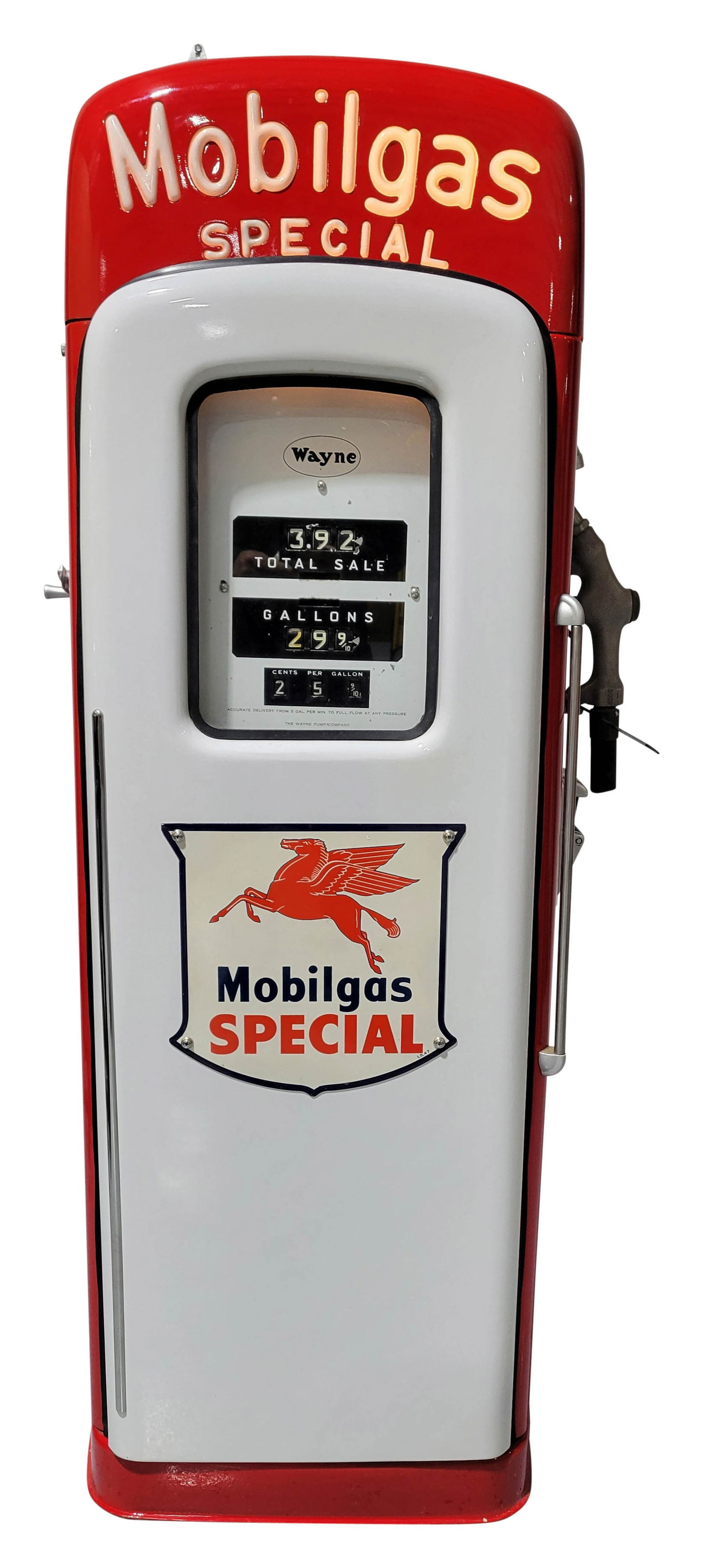 Wayne Mobilgas Special Script Top Computing Gas Pump Mobil Restored (1 of 4)