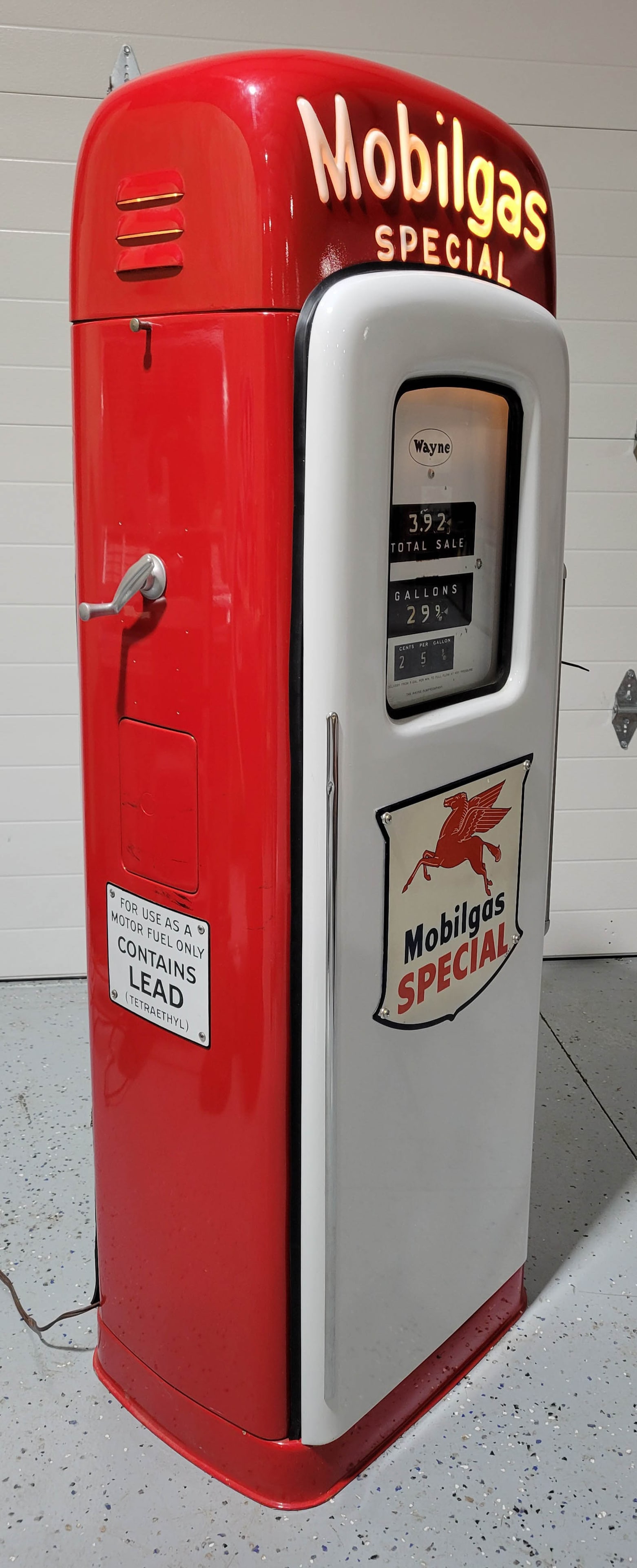 Wayne Mobilgas Special Script Top Computing Gas Pump Mobil Restored - 2