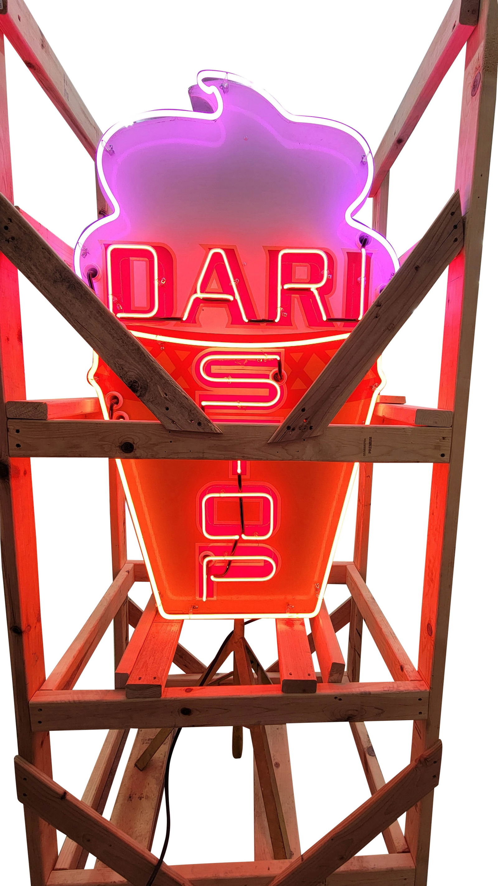 Dairy Stop 5' DST Factory Neon Ice Cream Cone Sign (1 of 4)