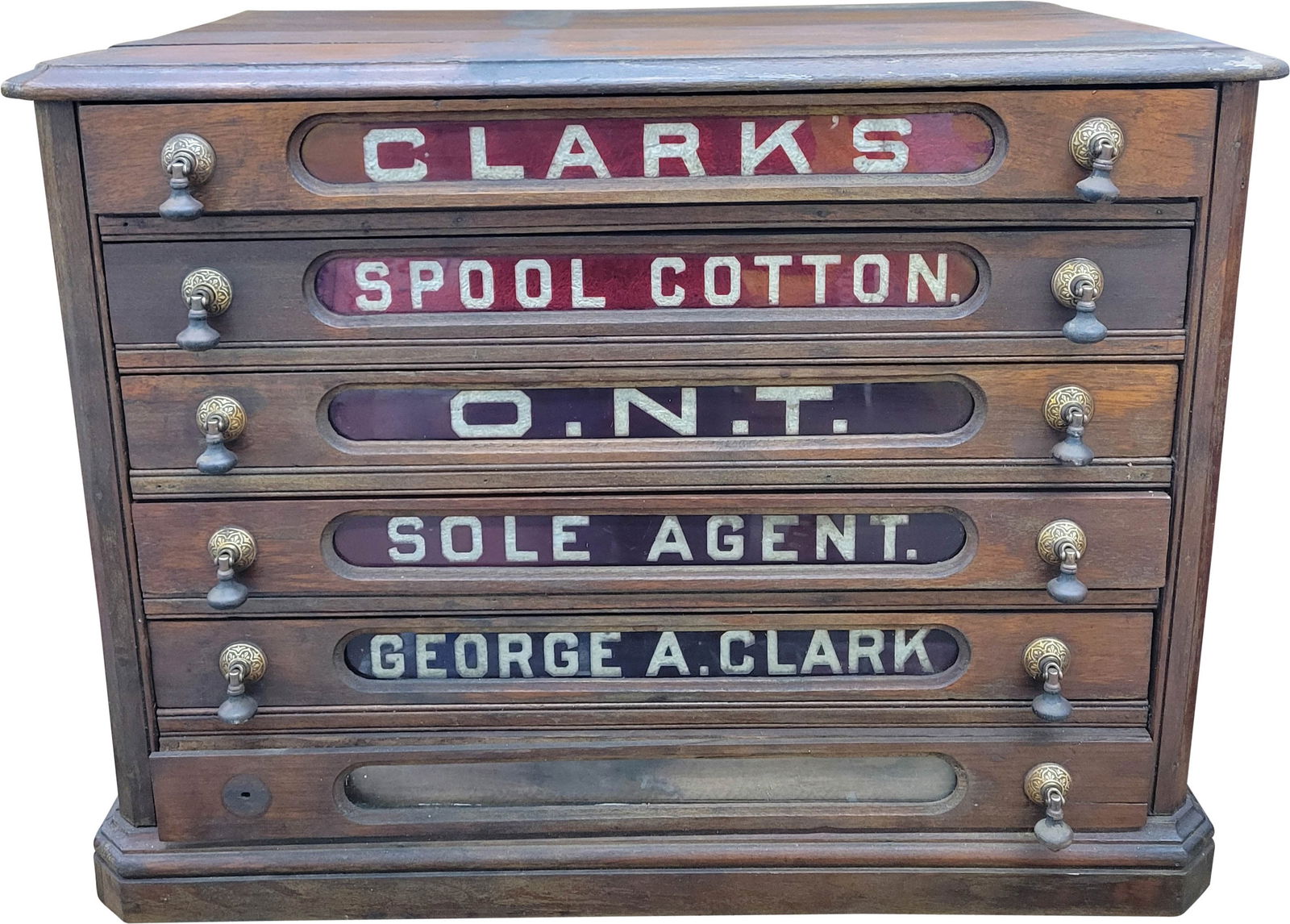 Clarks Spool Cabinet O.N.T. Sole Agent George A. Clark (1 of 3)