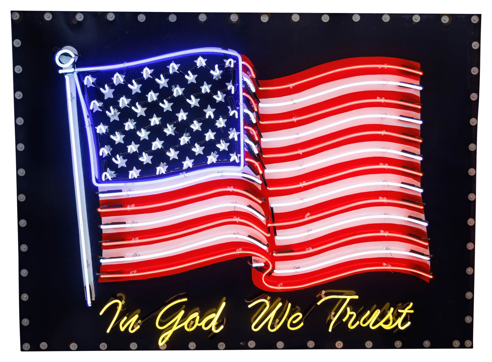 Amazing American USA Flag "In God We Trust" 6.5' SSP Neon Sign (1 of 3)
