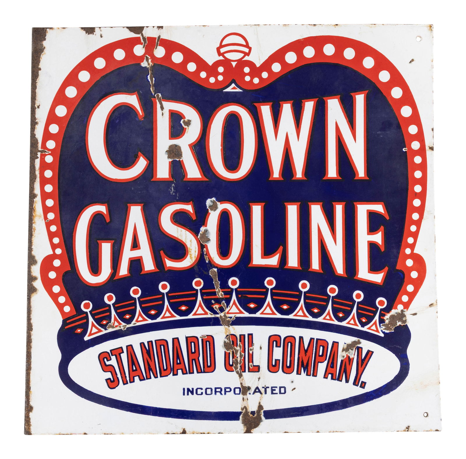 Crown Gasoline Standard Oil Company DSP Flange Sign w/ Logo (1 of 3)